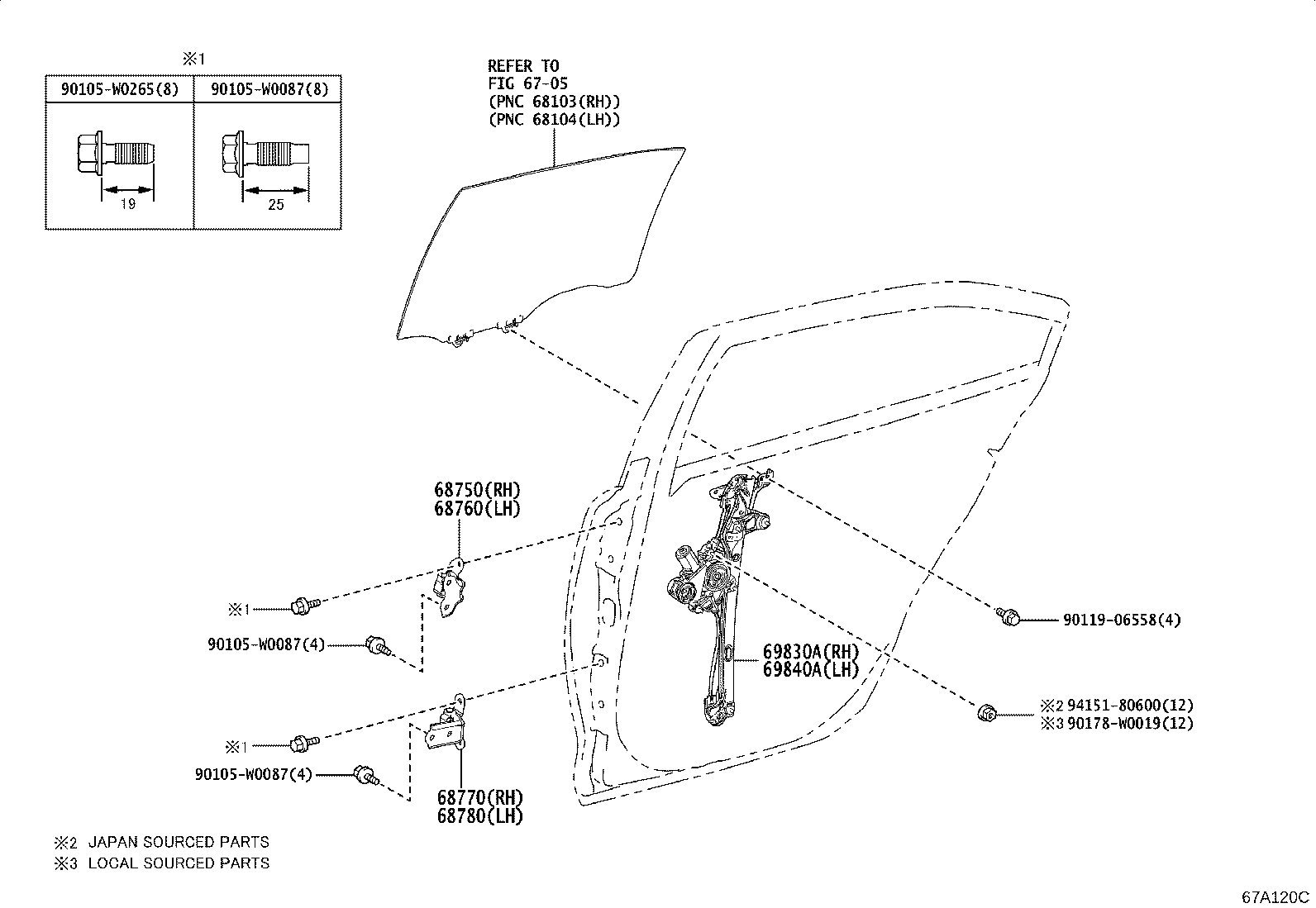 69830-02730 REGULATOR ASSY, REAR DOOR WINDOW, RH product image