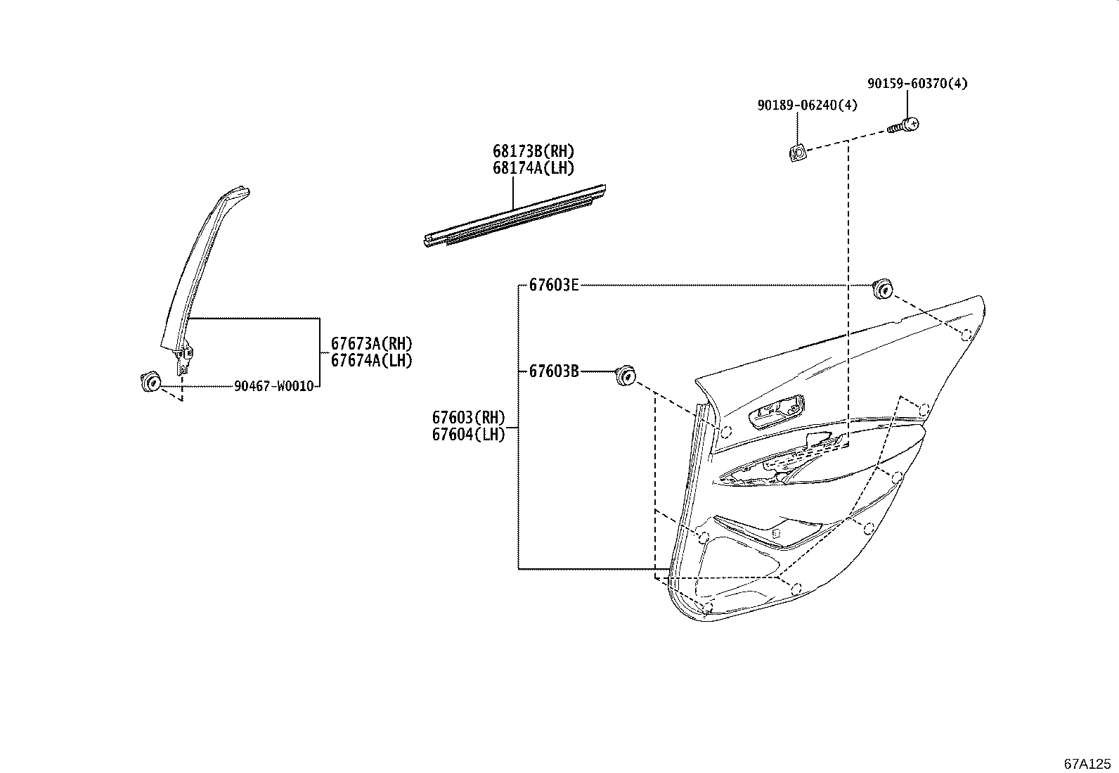 67003-02560 PANEL SUB-ASSY, REAR DOOR, RH product image