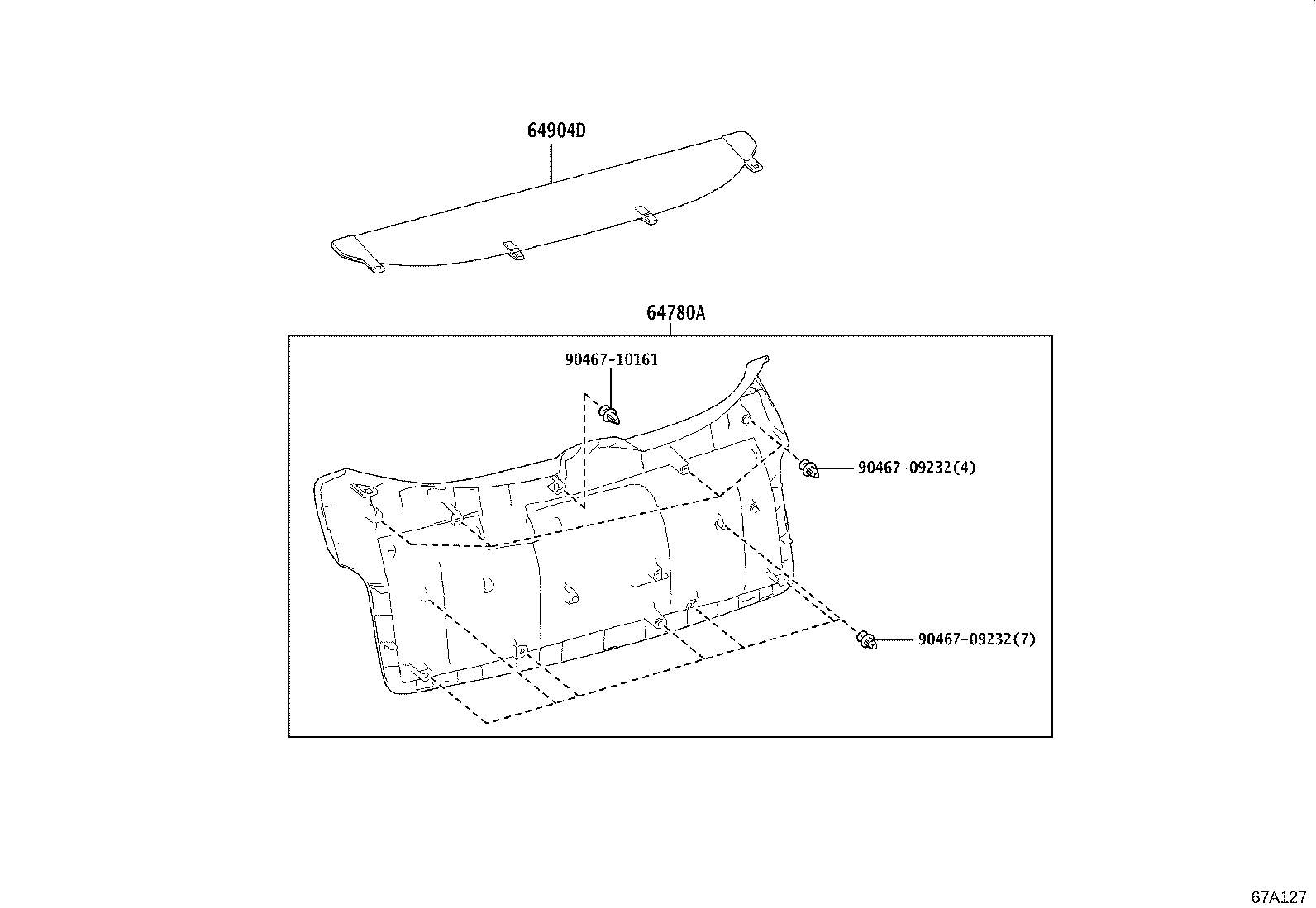 64818-02080 SPACER, BACK WINDOW GLASS, NO.1 product image
