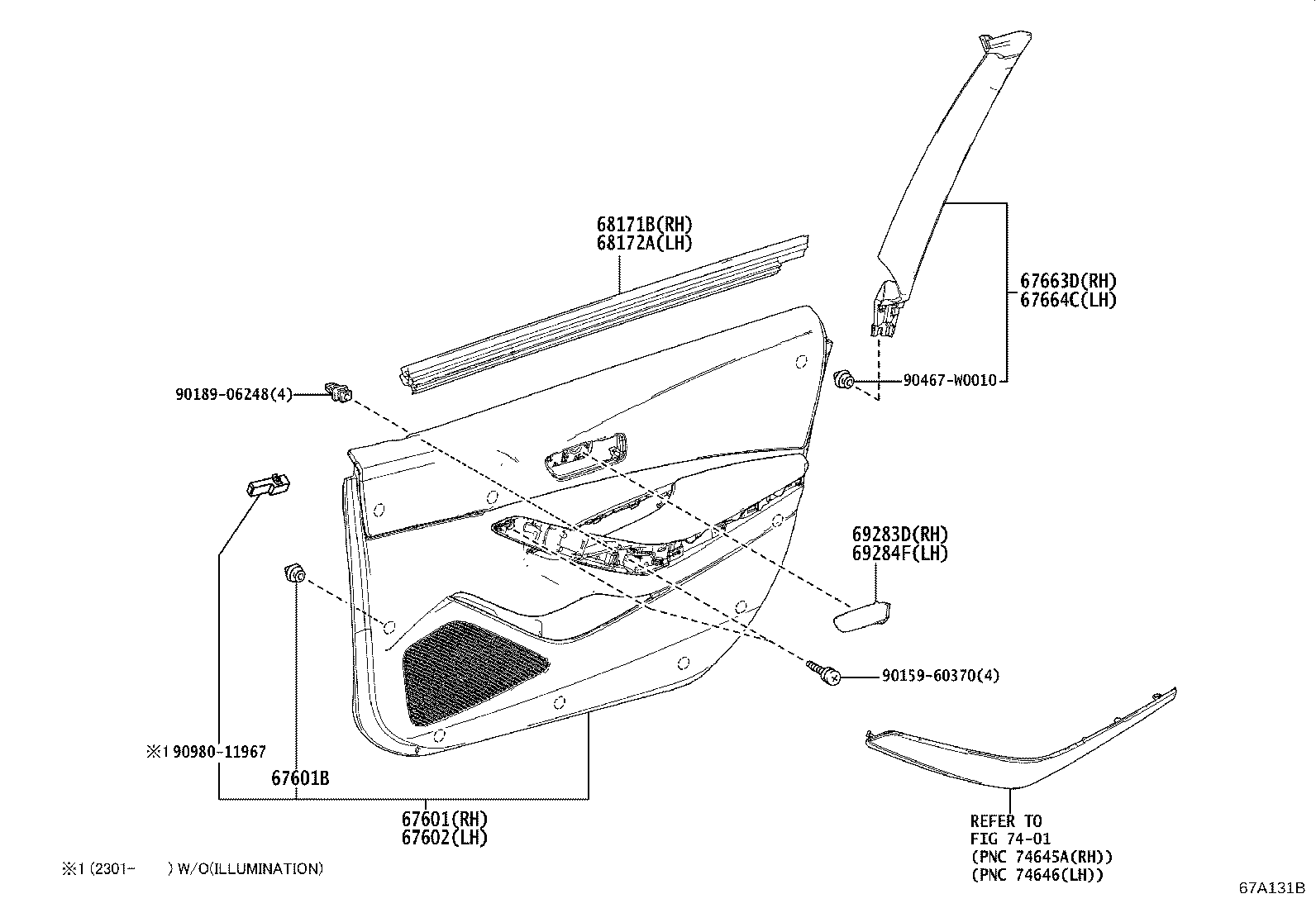 67404-02250 FRAME SUB-ASSY, FRONT DOOR, REAR LOWER LH product image