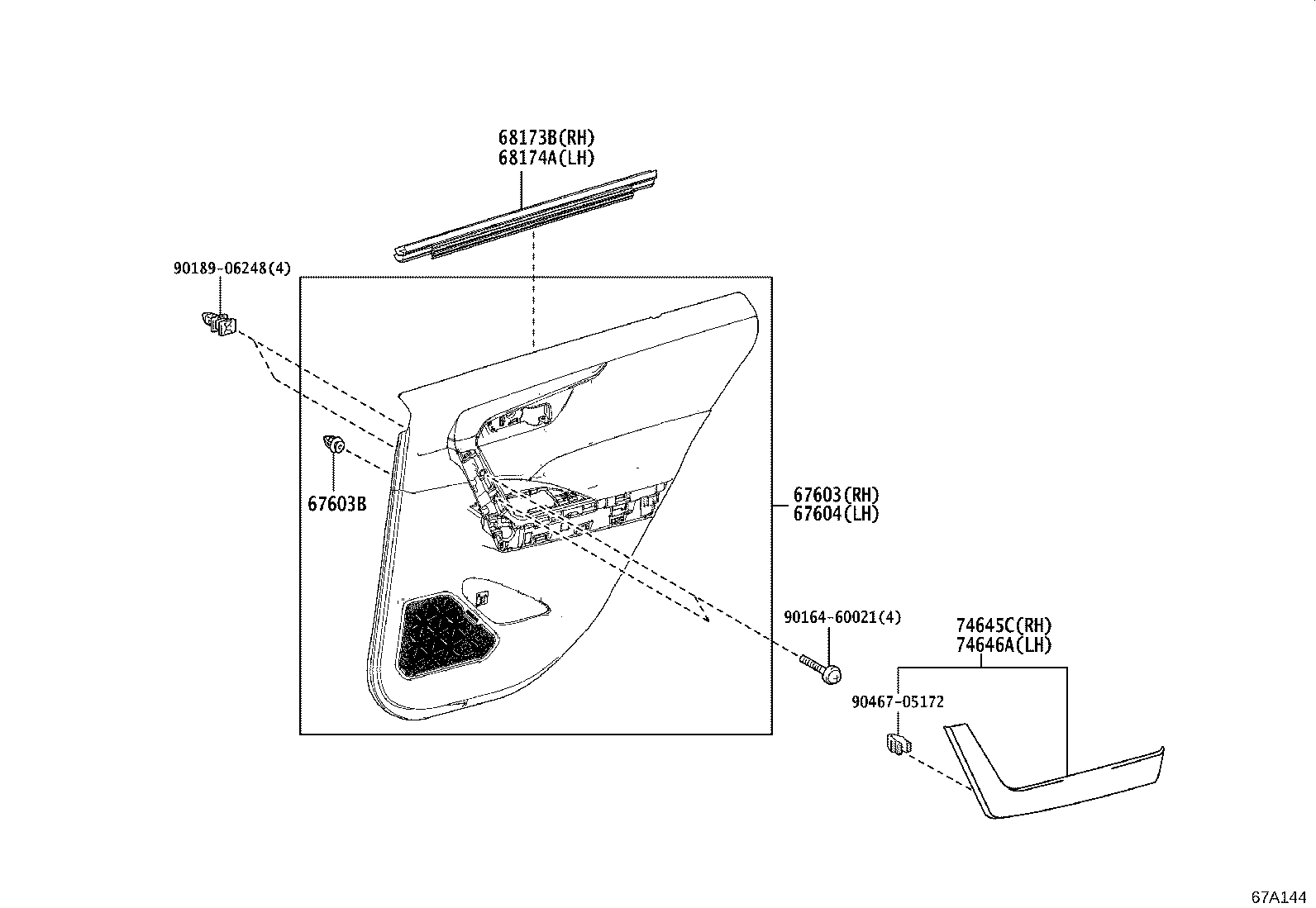 68630-42050 CHECK ASSY, REAR DOOR, RH product image