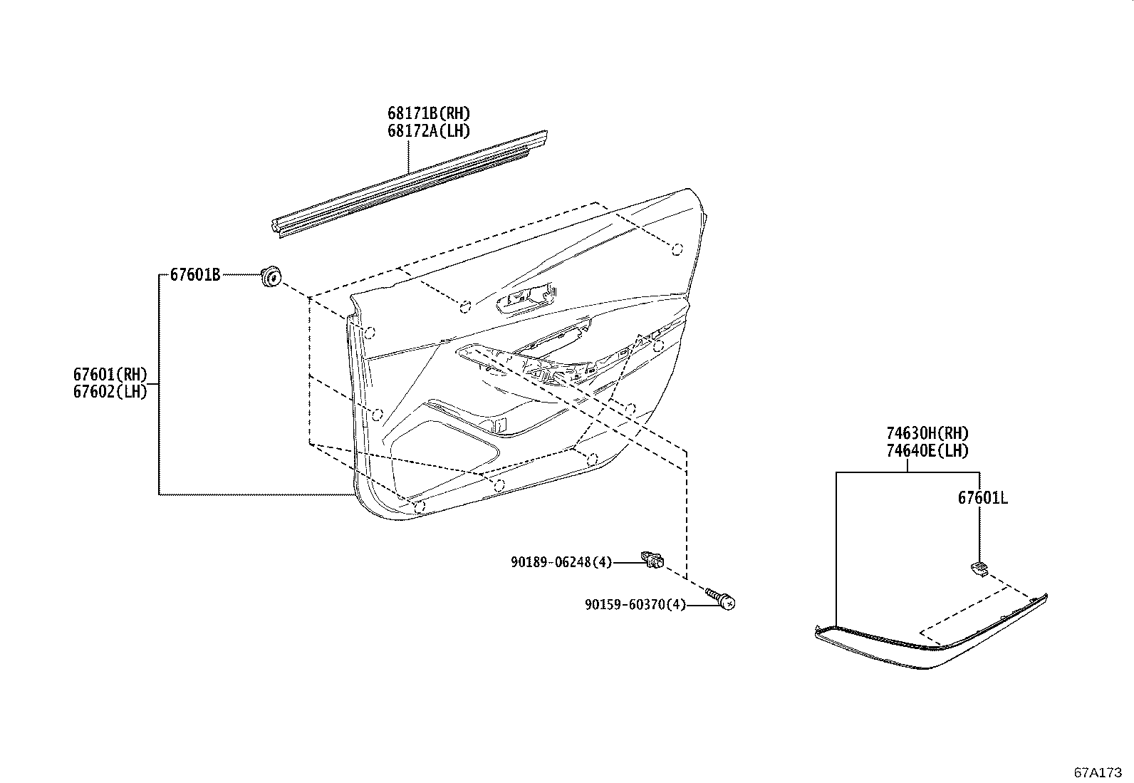 67002-02540 PANEL SUB-ASSY, FRONT DOOR, LH product image