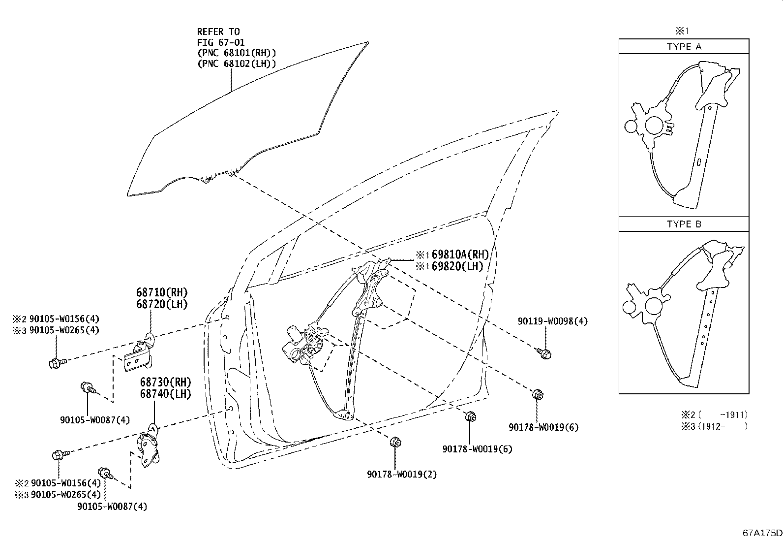69820-02741 REGULATOR ASSY, FRONT DOOR WINDOW, LH product image