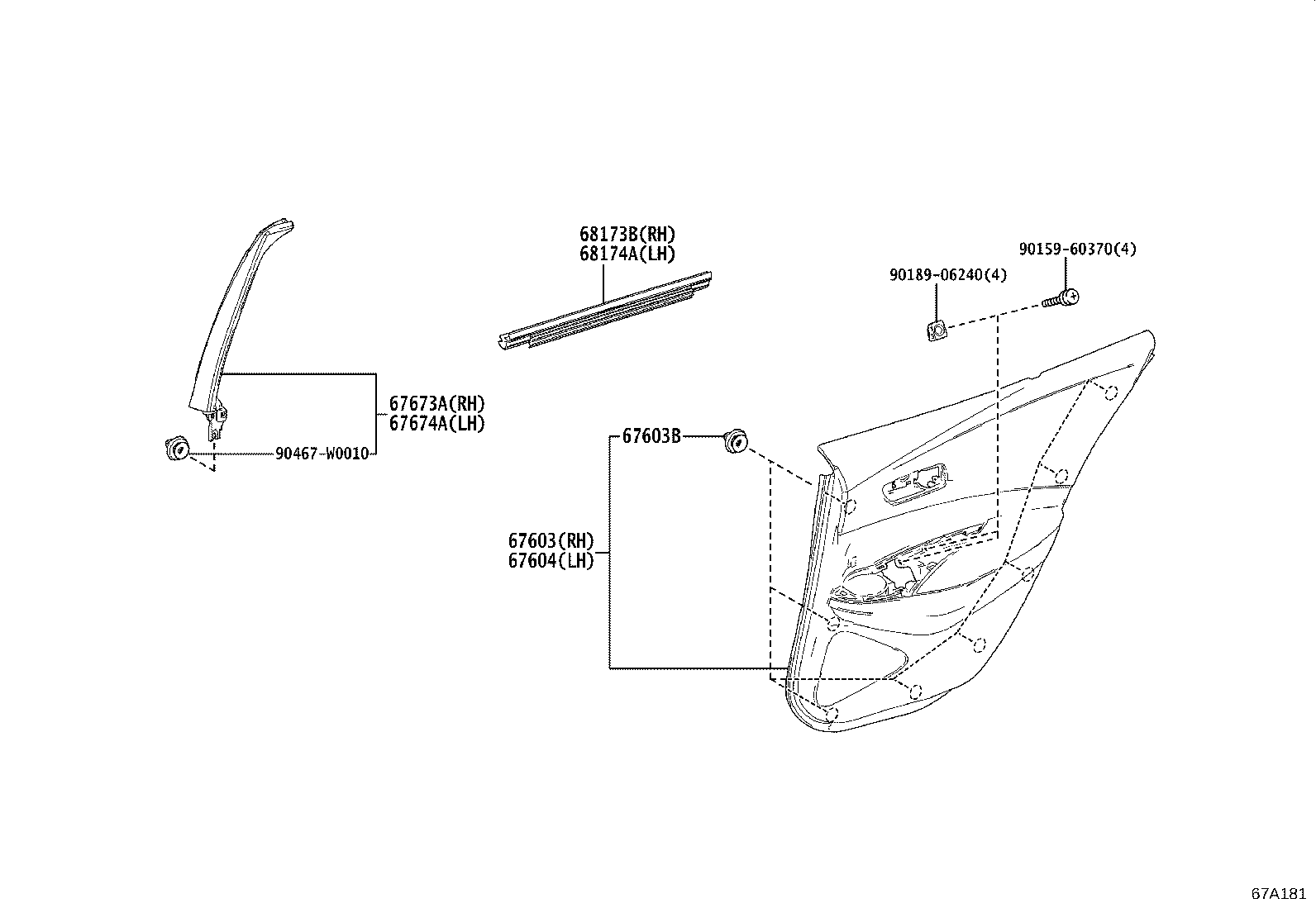 67003-02560 PANEL SUB-ASSY, REAR DOOR, RH product image