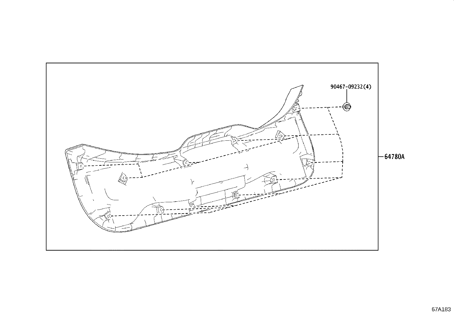 64818-02080 SPACER, BACK WINDOW GLASS, NO.1 product image