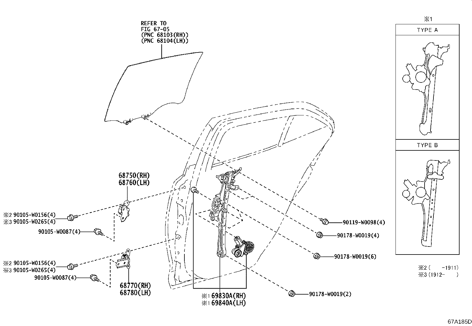 69830-02682 REGULATOR ASSY, REAR DOOR WINDOW, RH product image