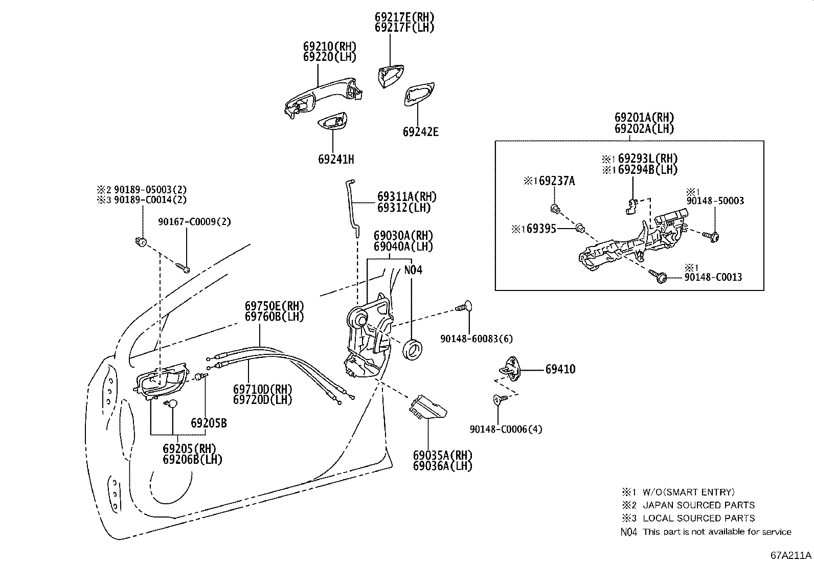 69210-02230-E2 HANDLE ASSY, FRONT DOOR, OUTSIDE RH product image