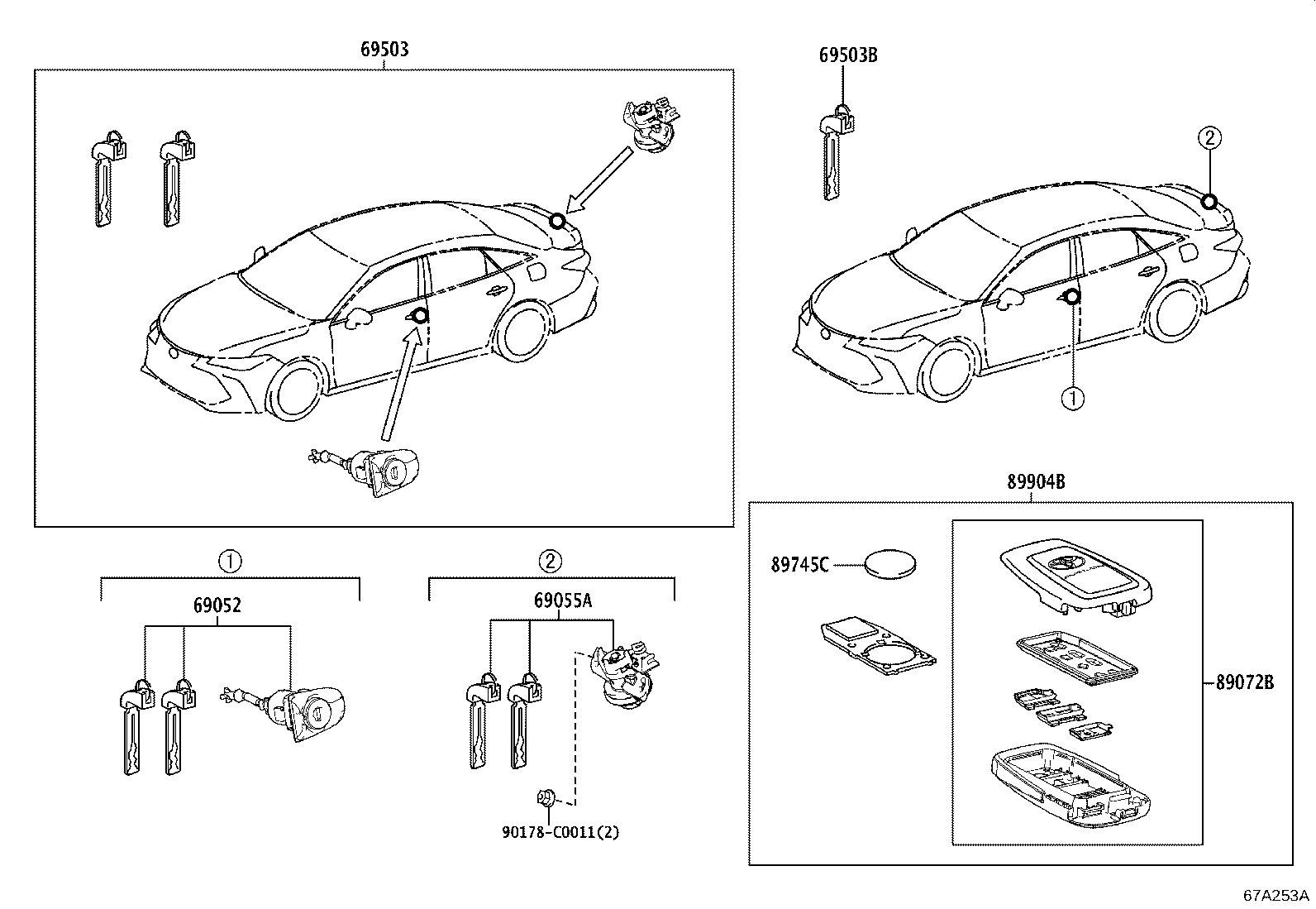 69005-07070 CYLINDER SET, LOCK product image