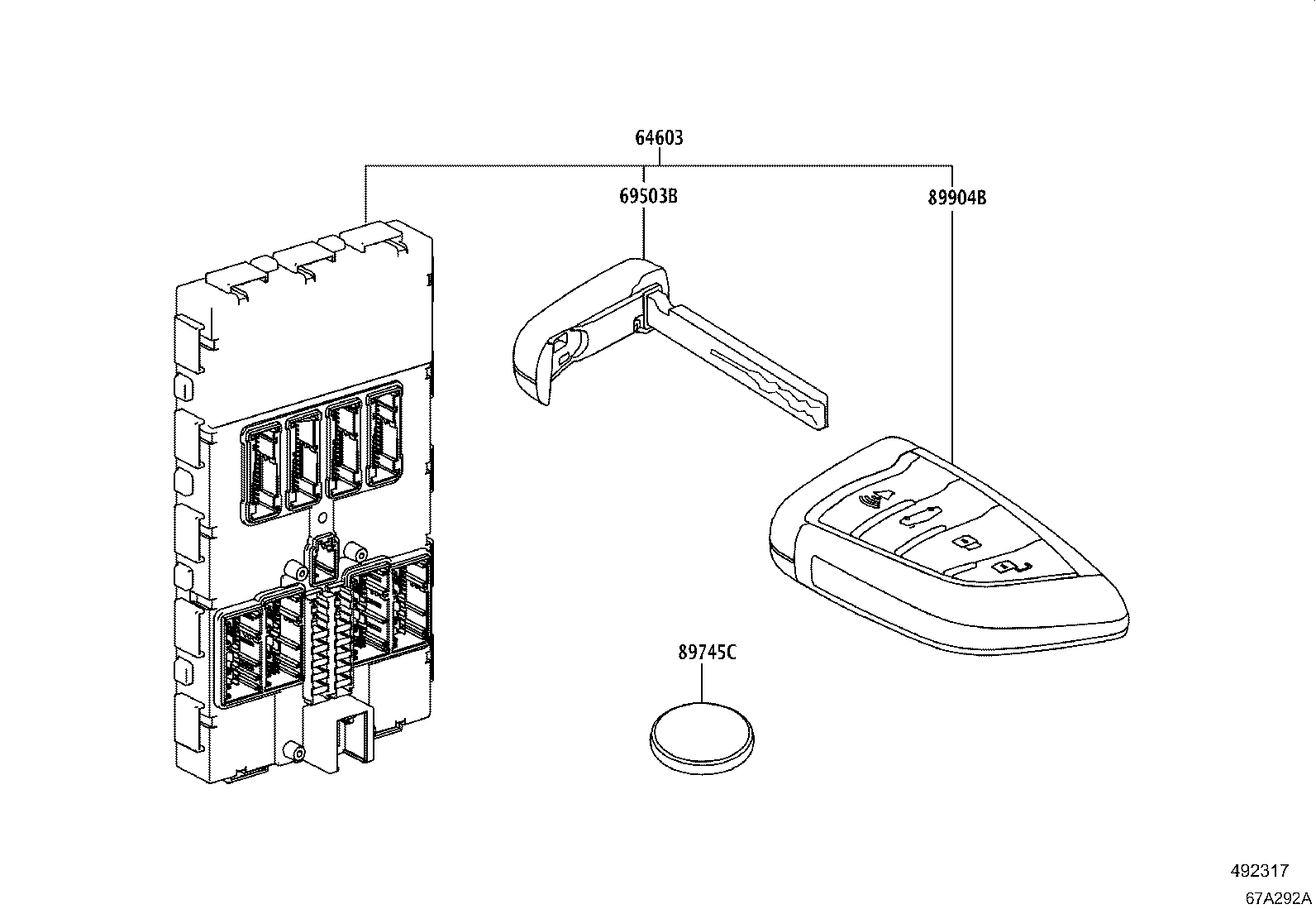 Toyota 69005-WAA01 CYLINDER SET, LOCK
