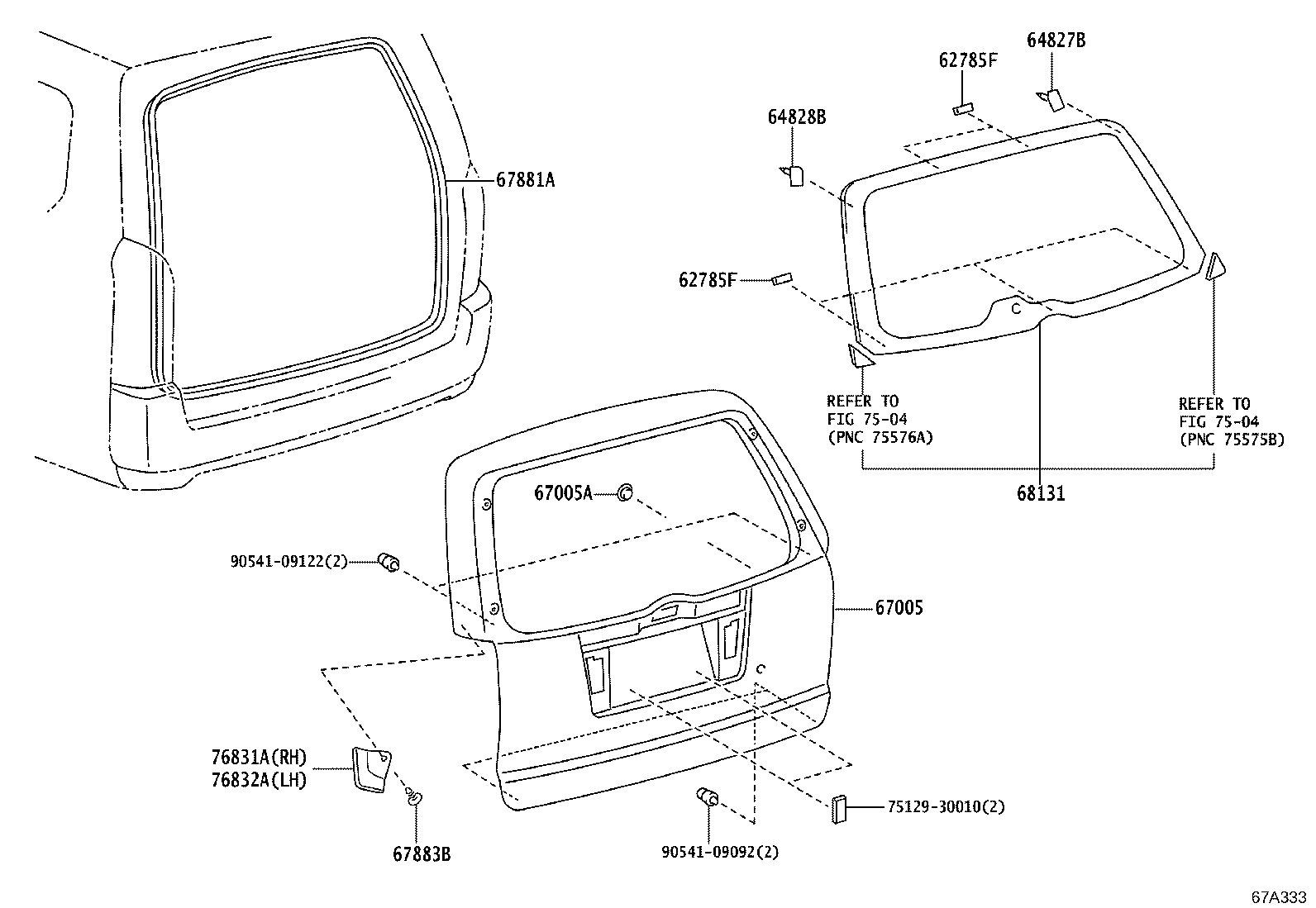 67005-52420 PANEL SUB-ASSY, BACK DOOR product image
