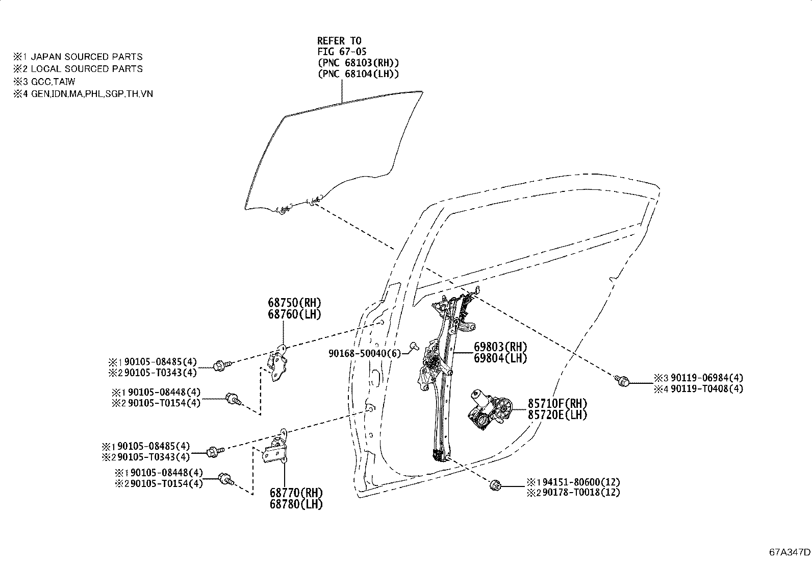 85710-02700 MOTOR ASSY, POWER WINDOW REGULATOR, RH product image