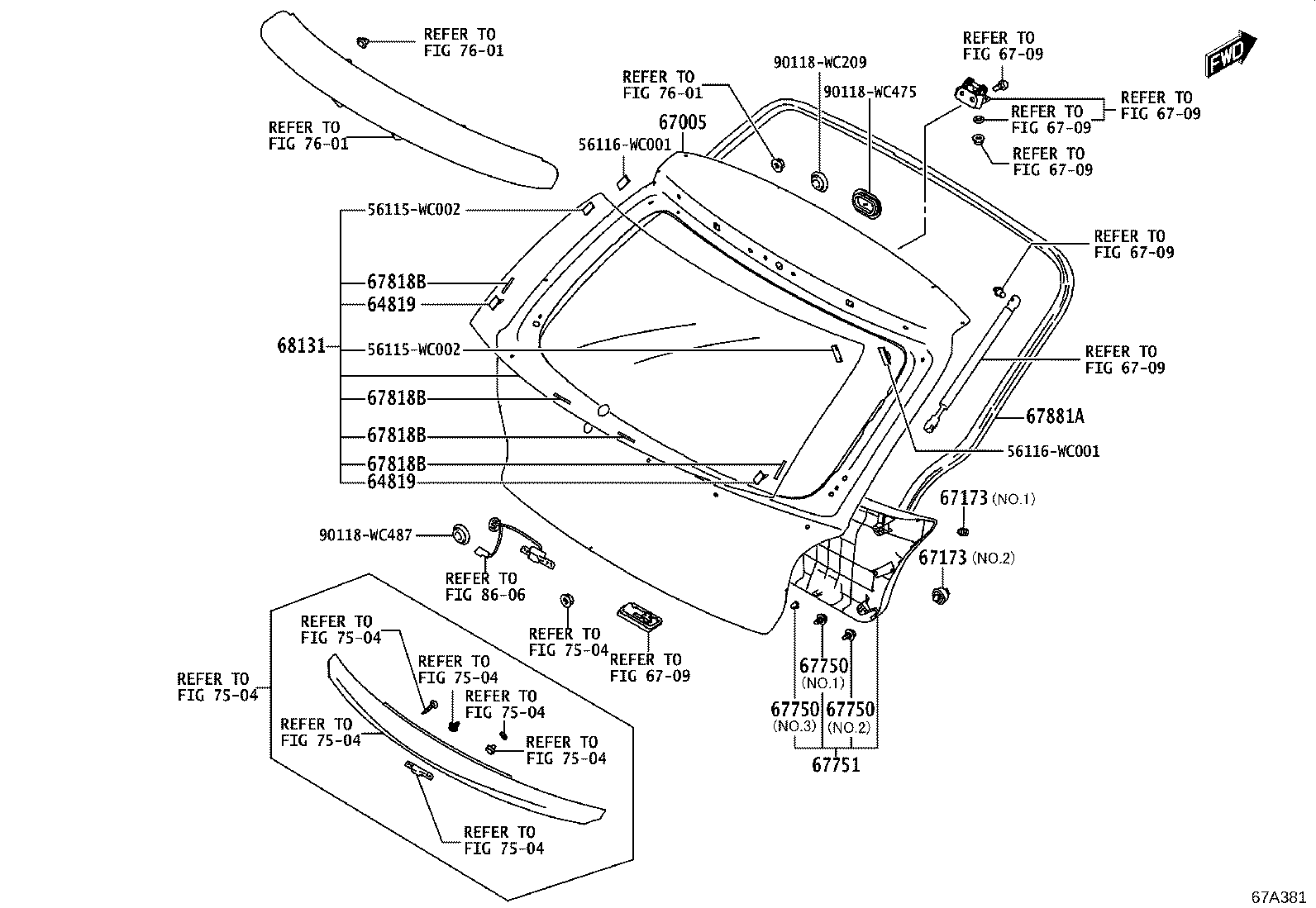 56116-WC002 SPACER, BACK WINDOW GLASS product image