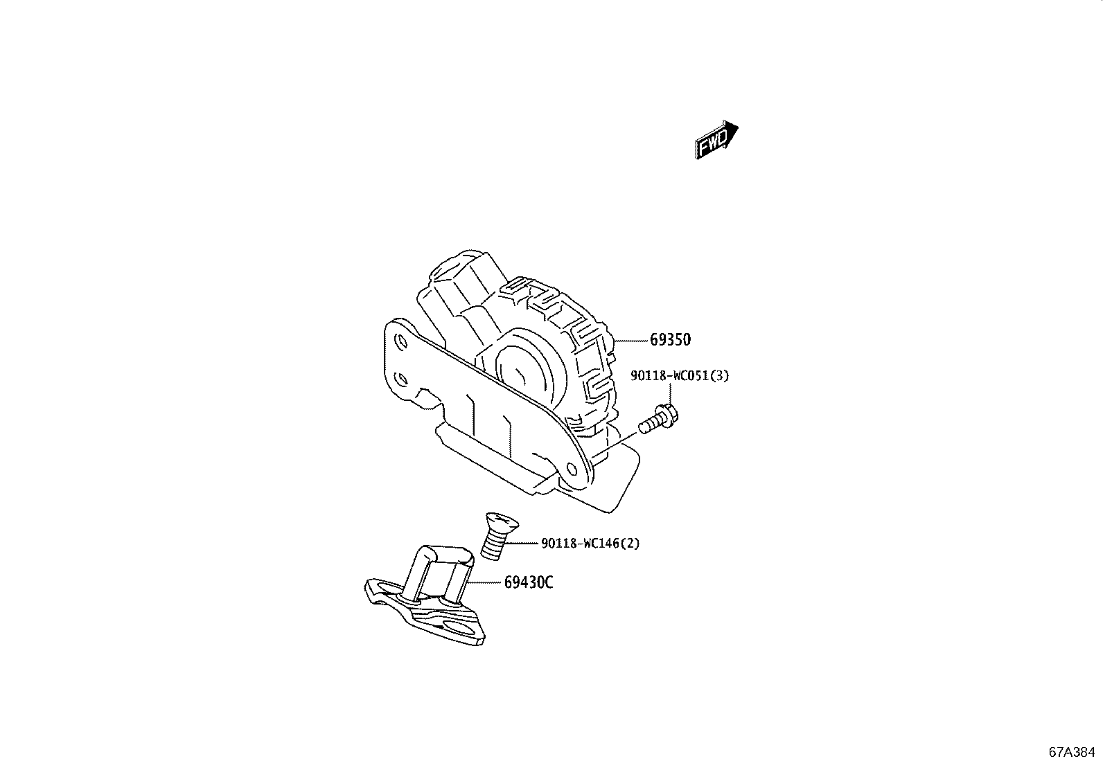 68950-WC001 STAY ASSY, BACK DOOR, RH product image
