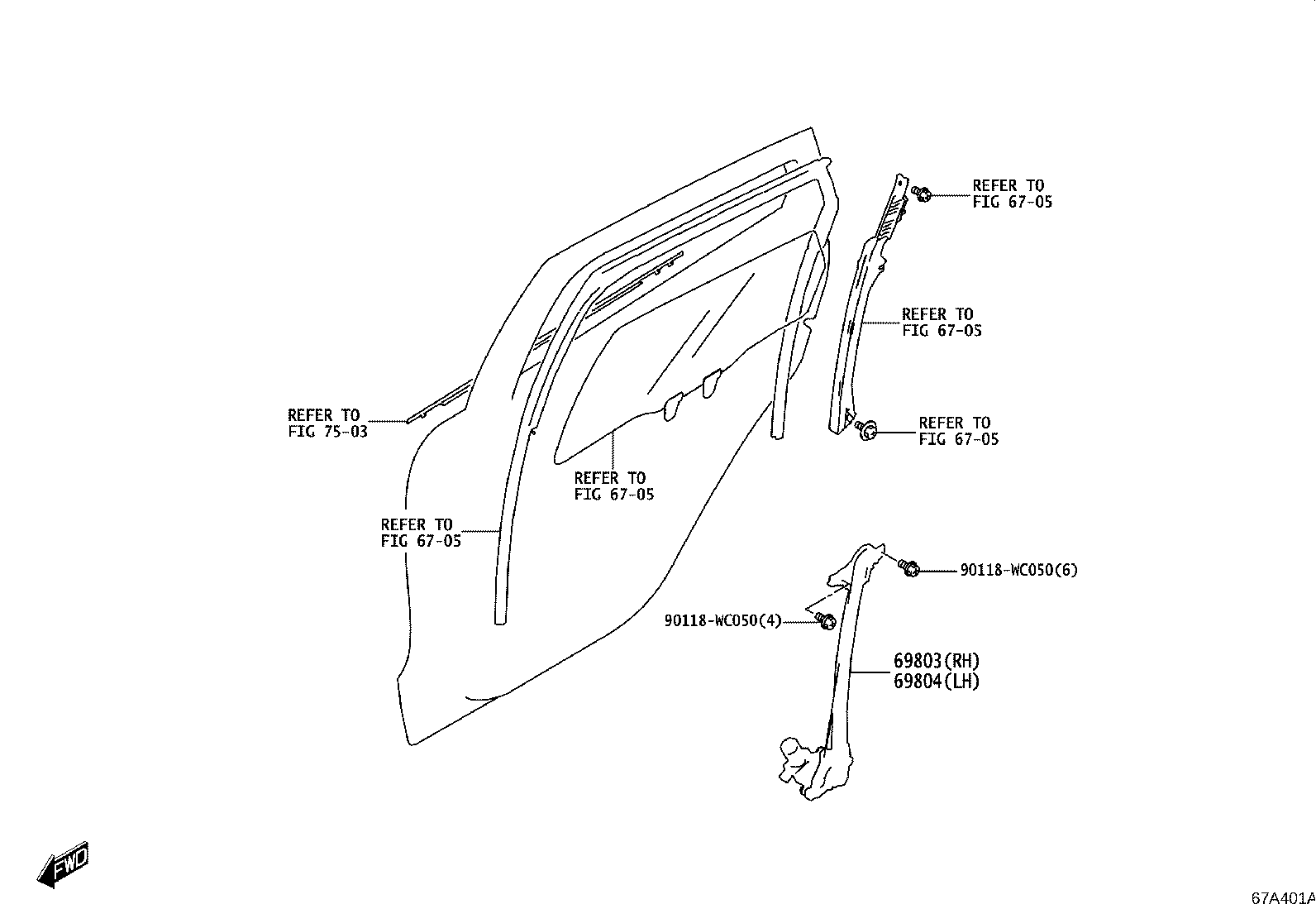68780-WC001 HINGE ASSY, REAR DOOR, LOWER LH product image