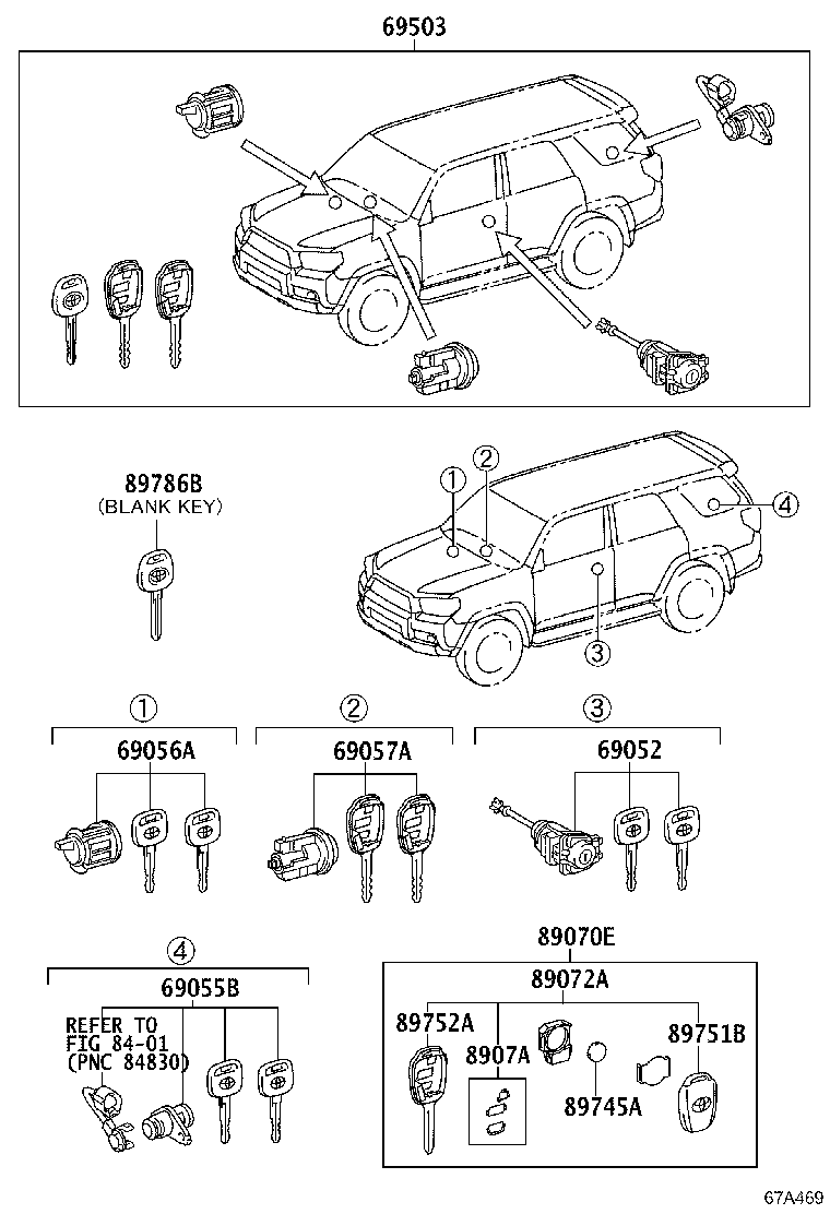 69005-35B90 CYLINDER SET, LOCK product image