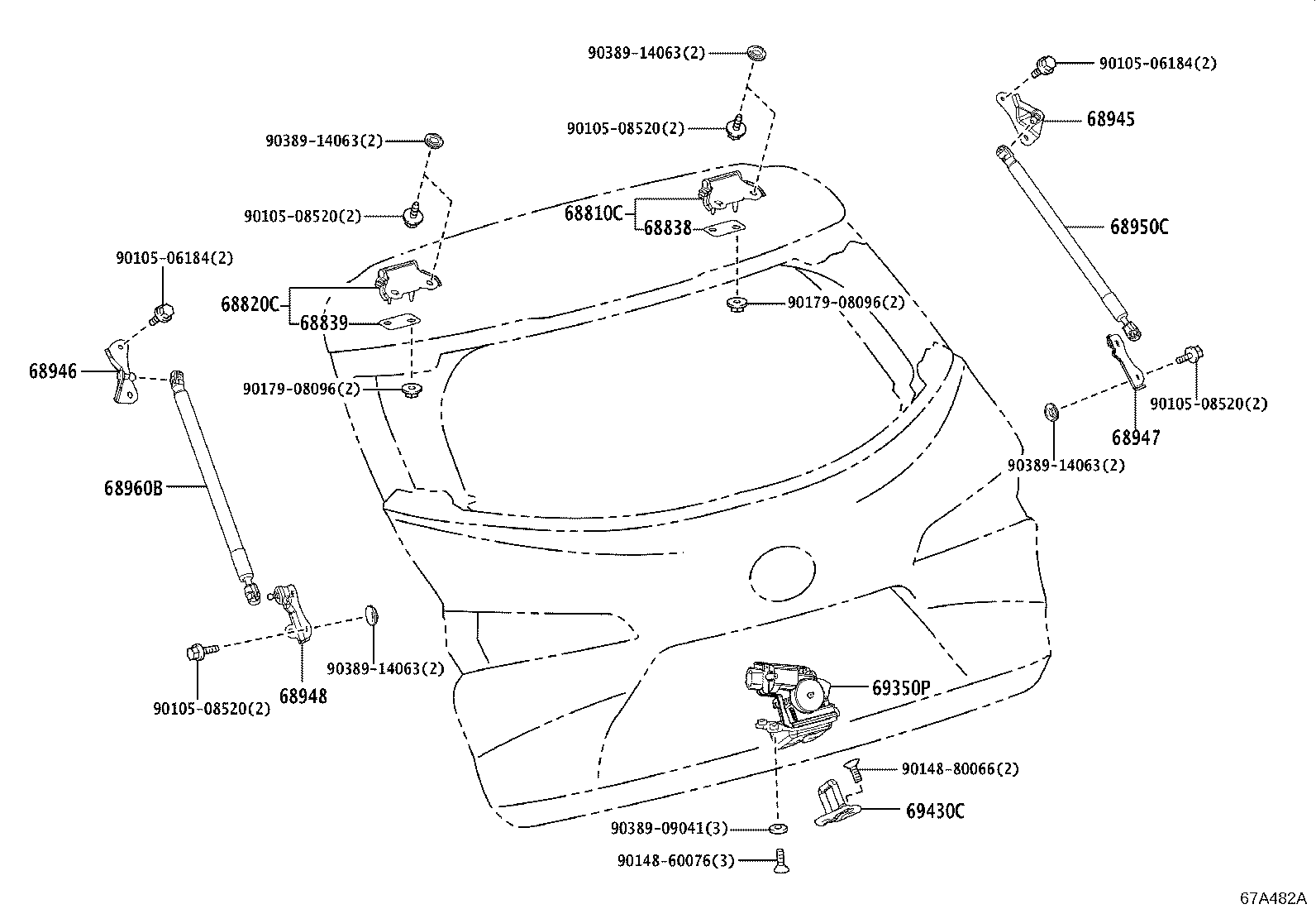 68838-48110 PAD, BACK DOOR HINGE, NO.2 product image