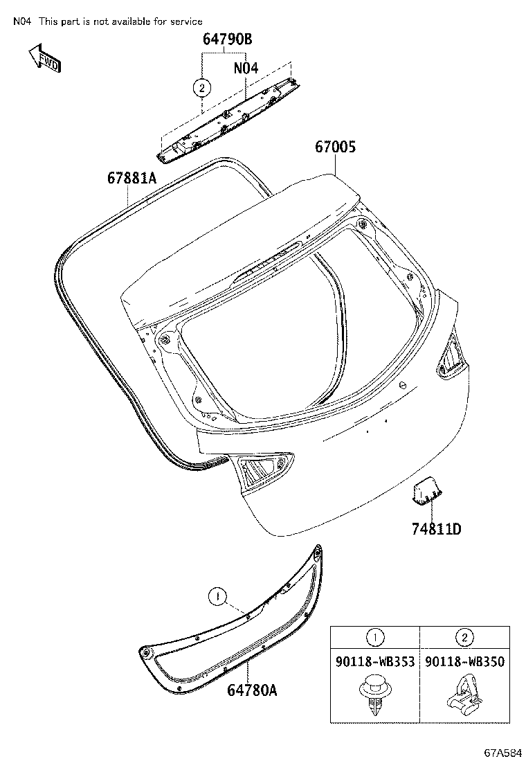 67005-WB002 PANEL SUB-ASSY, BACK DOOR product image