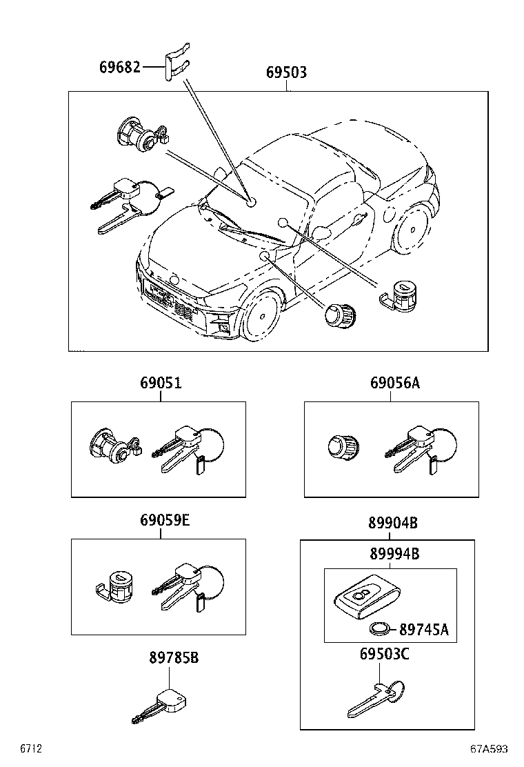 69682-B2040 RETAINER, LOCK CYLINDER product image