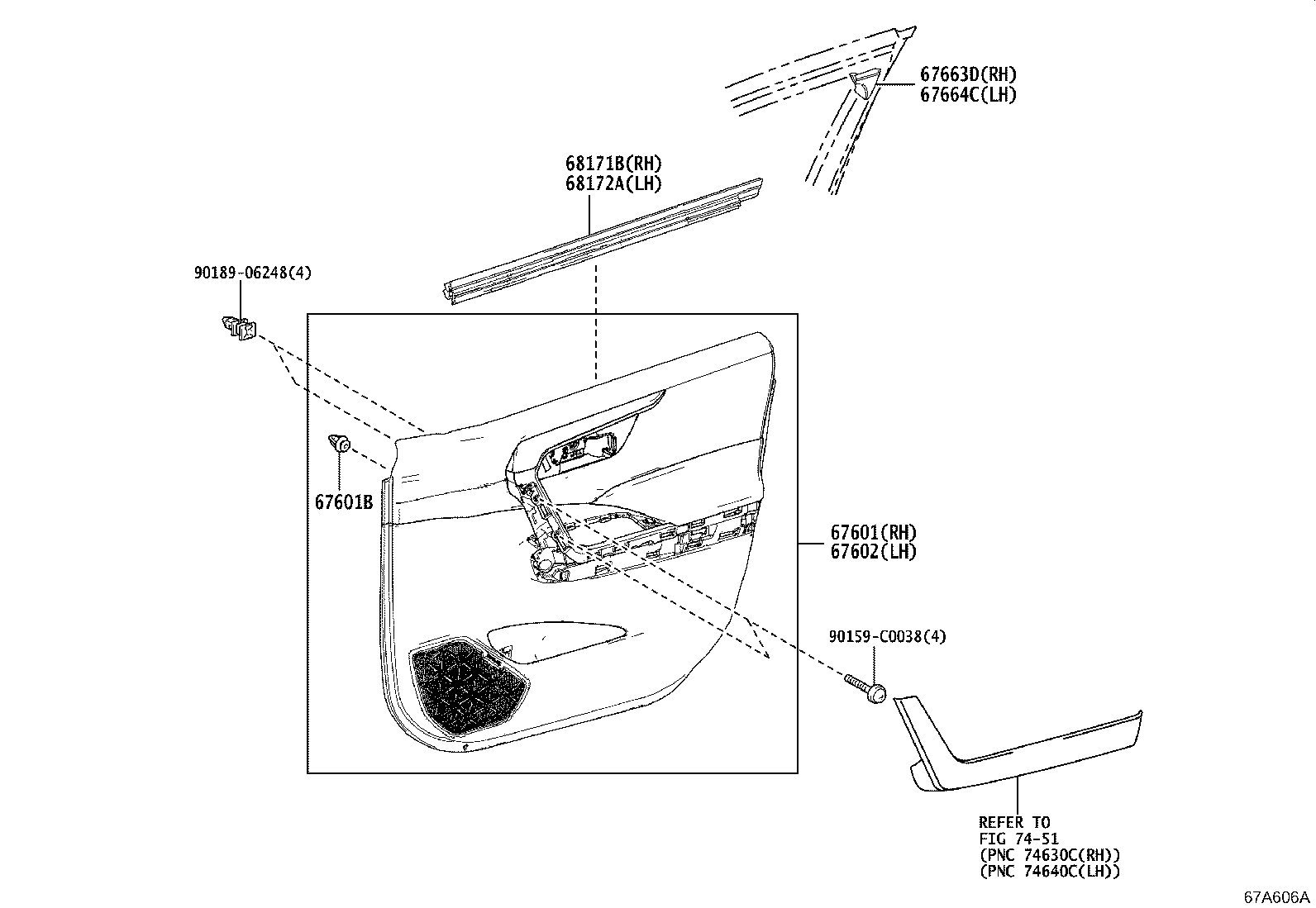67663-0R040 GARNISH, DOOR FRAME, RH product image
