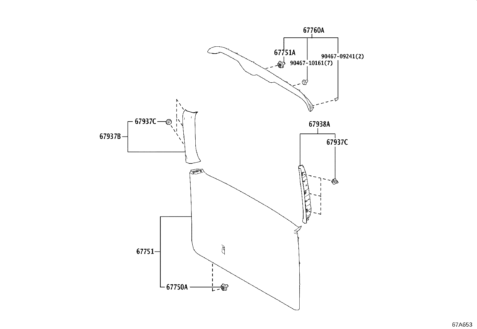 68131-26A50 GLASS, BACK DOOR product image