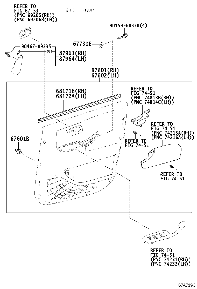 68101-28400 GLASS SUB-ASSY, FRONT DOOR, RH product image