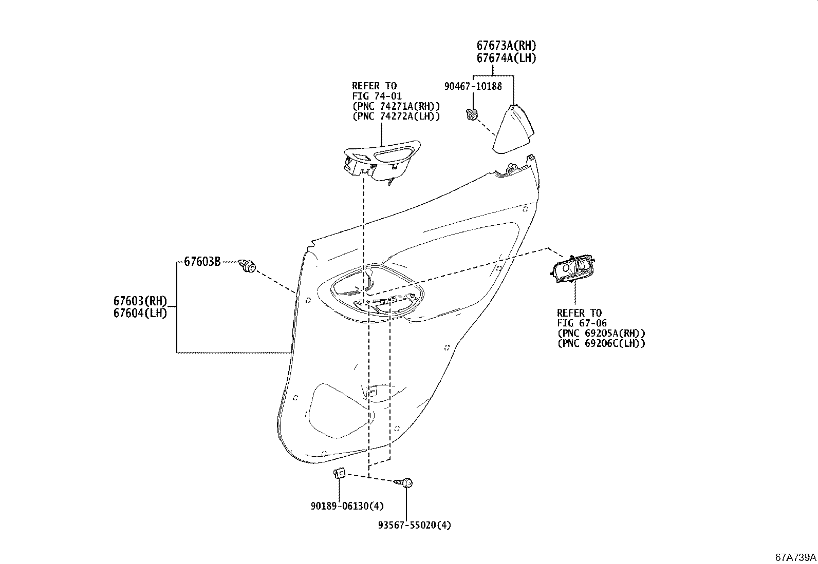 67841-K0010 COVER, REAR DOOR SERVICE HOLE, RH product image