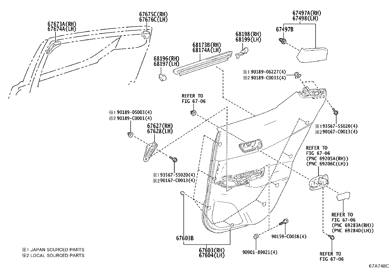 67003-F4070 PANEL SUB-ASSY, REAR DOOR, RH product image