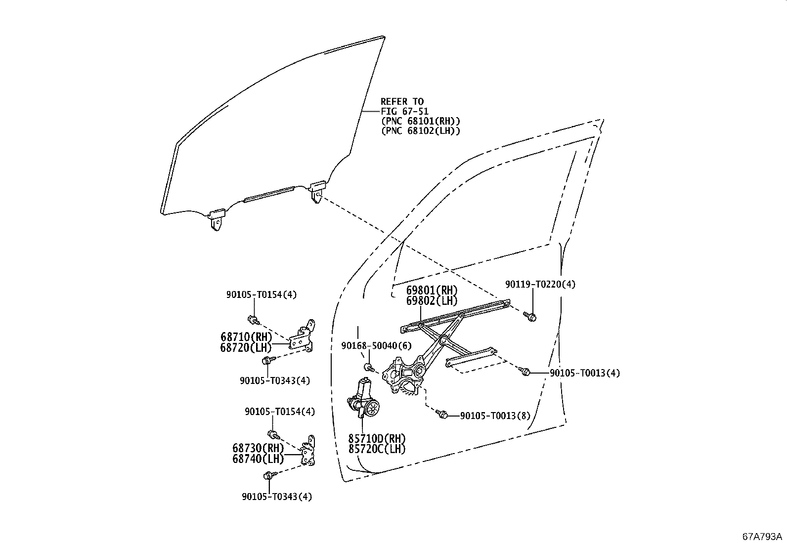 85720-0K170 MOTOR ASSY, POWER WINDOW REGULATOR, LH product image