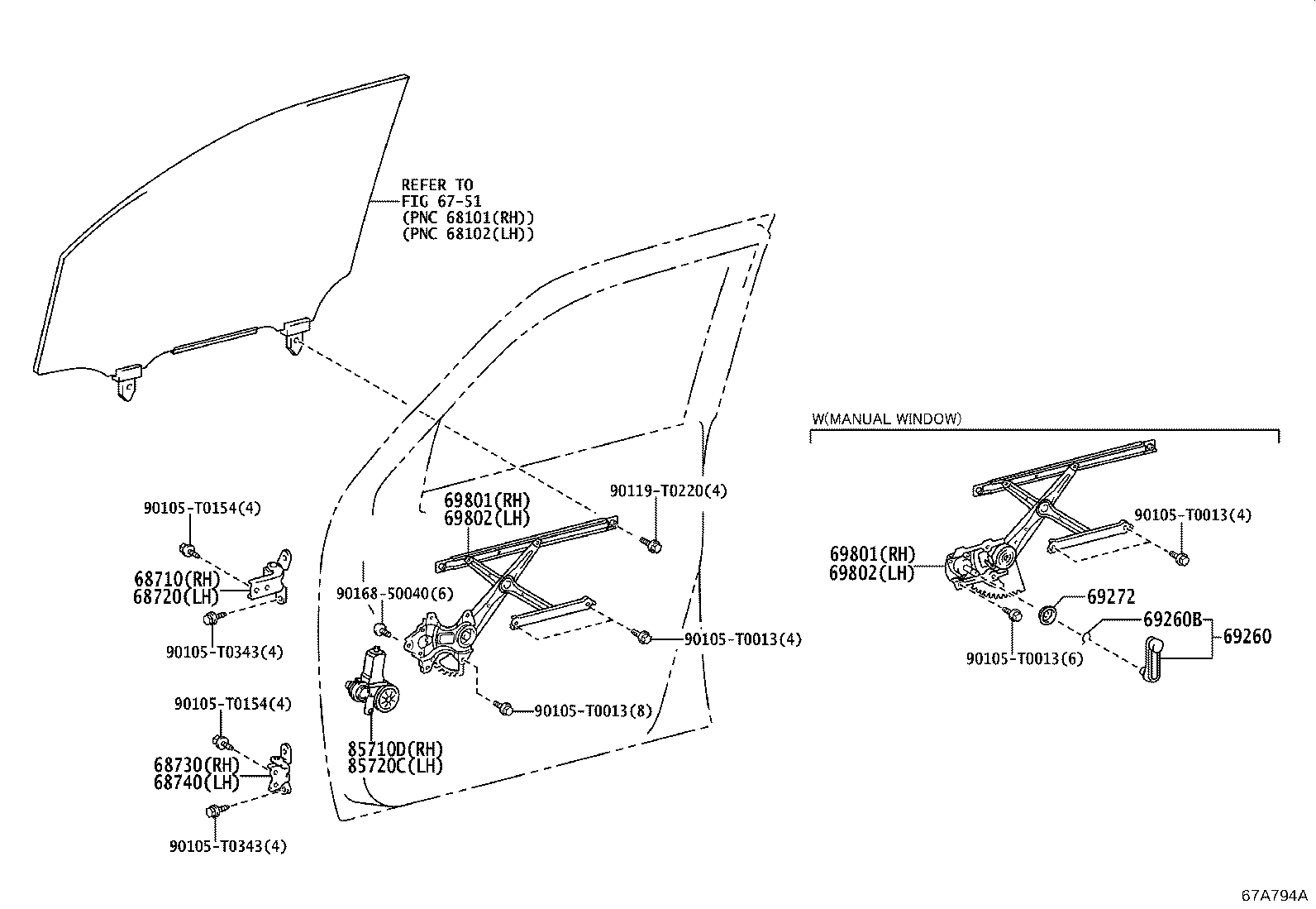 Toyota 85720-0K170 MOTOR ASSY, POWER WINDOW REGULATOR, LH