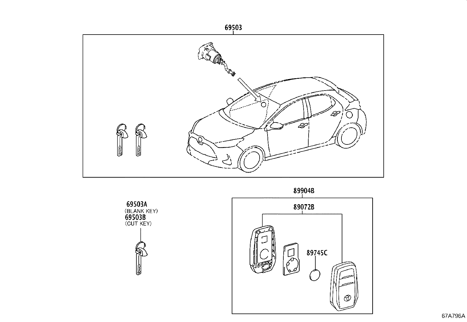 8990H-K0010 TRANSMITTER SUB-ASSY, ELECTRICAL KEY product image