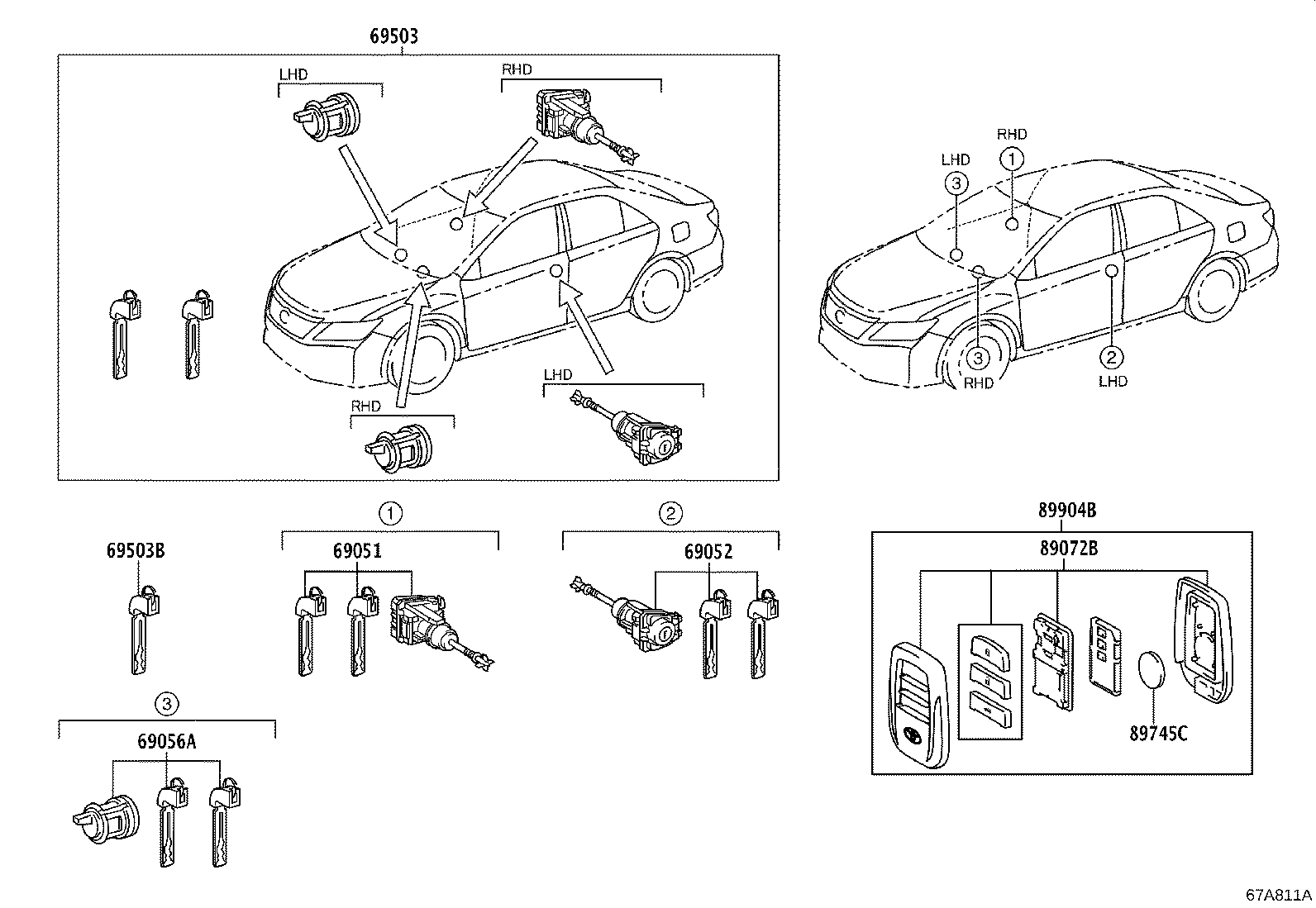 69005-06471 CYLINDER SET, LOCK product image