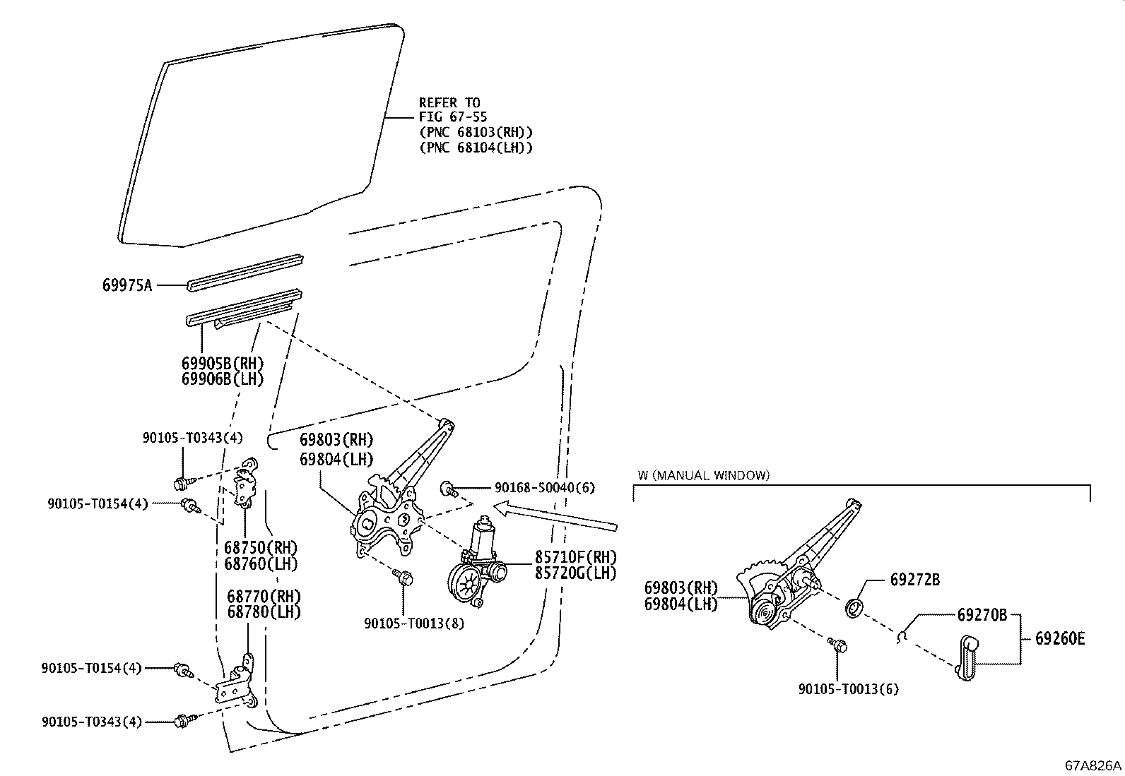 Toyota 69804-0K160 REGULATOR SUB-ASSY, REAR DOOR WINDOW, LH
