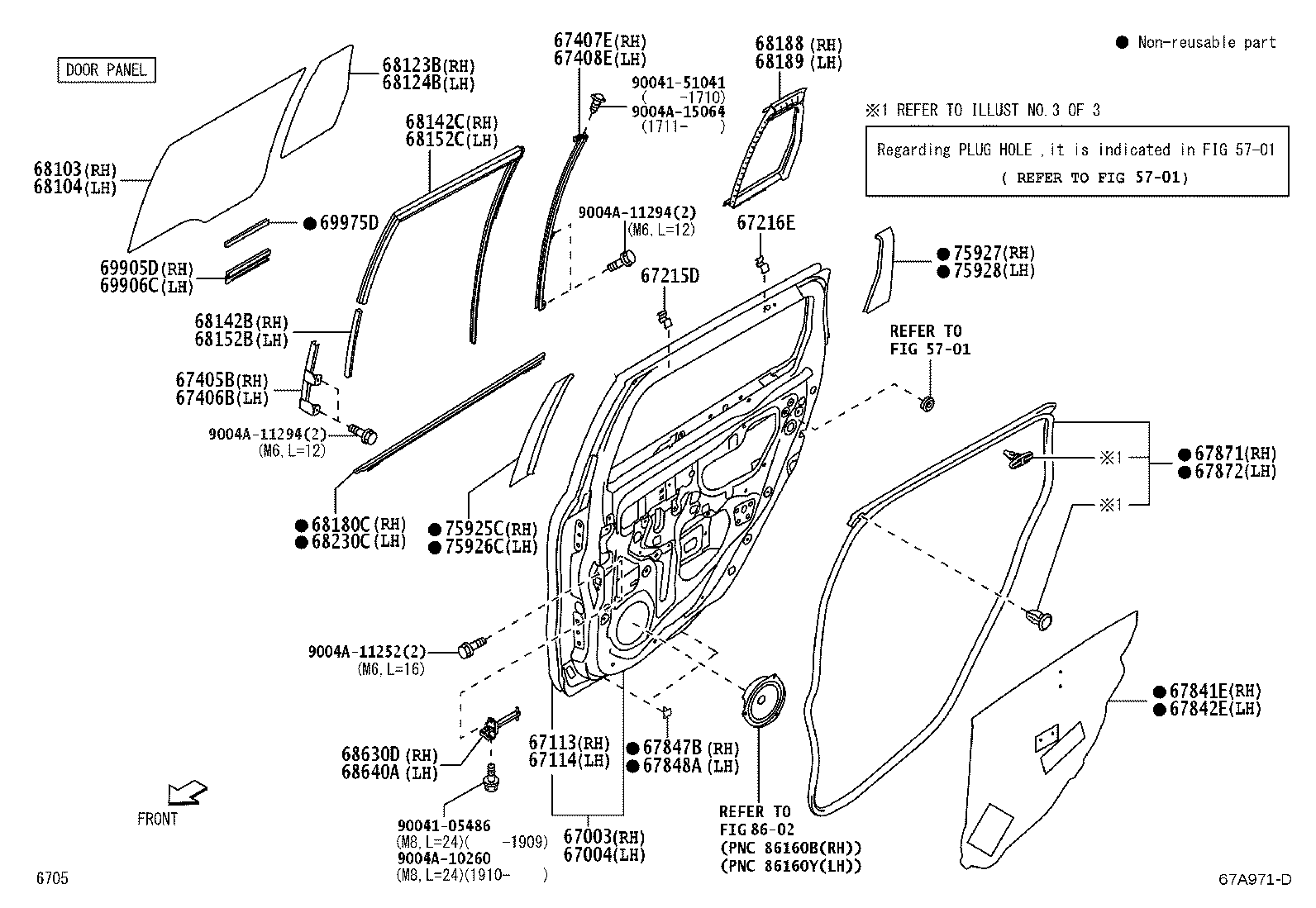 68113-BZ360 GLASS SUB-ASSY, REAR DOOR, RH product image