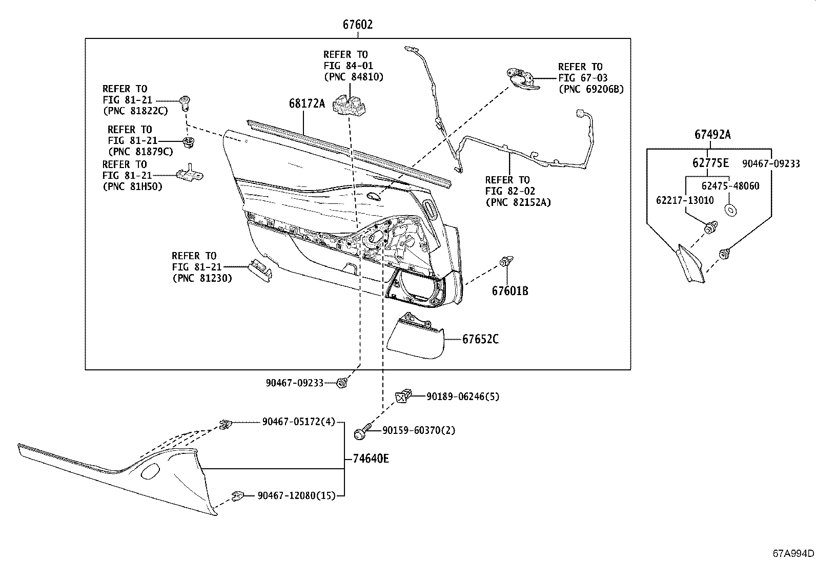 67652-11010-A0 GRILLE, SPEAKER DOOR, LH product image