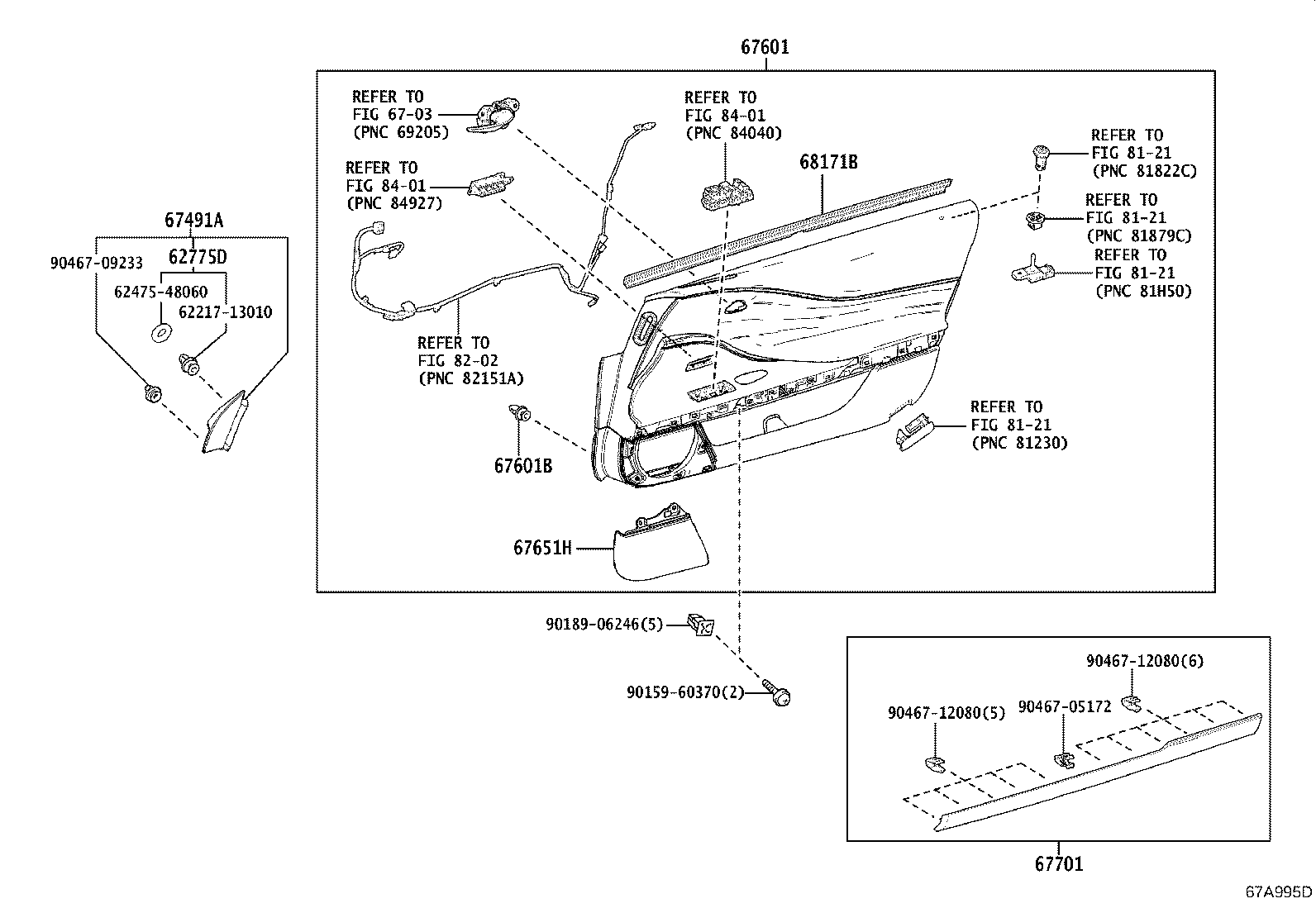67652-11010-A0 GRILLE, SPEAKER DOOR, LH product image