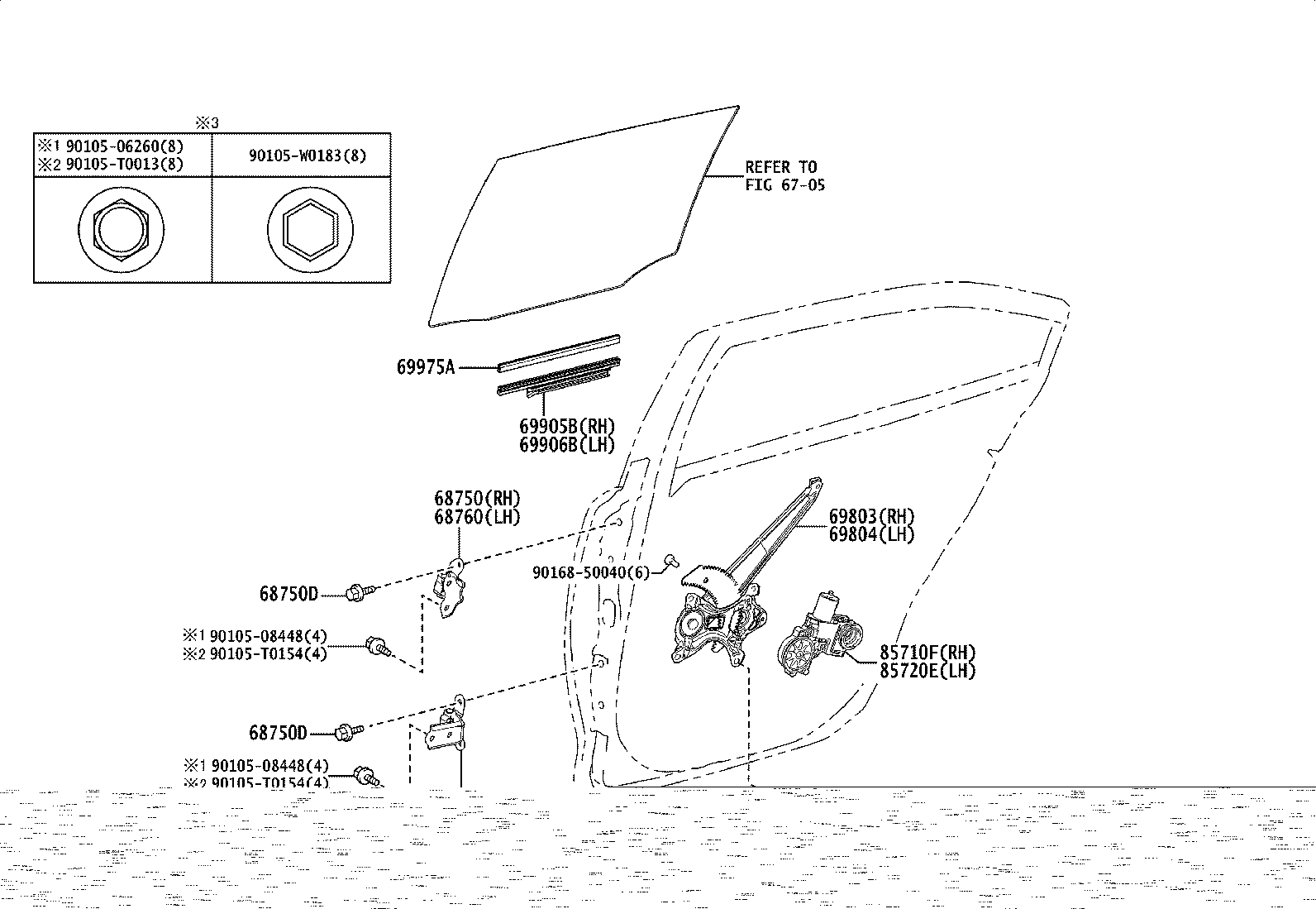 69906-02160 CHANNEL SUB-ASSY, REAR DOOR GLASS, LH product image