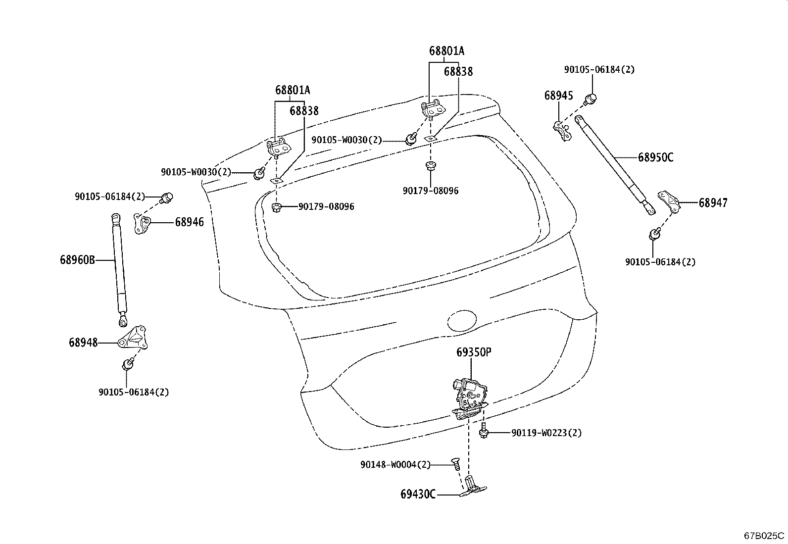 68960-K0010 STAY ASSY, BACK DOOR, LH product image