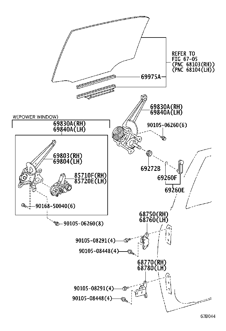 69840-02220 REGULATOR ASSY, REAR DOOR WINDOW, LH product image