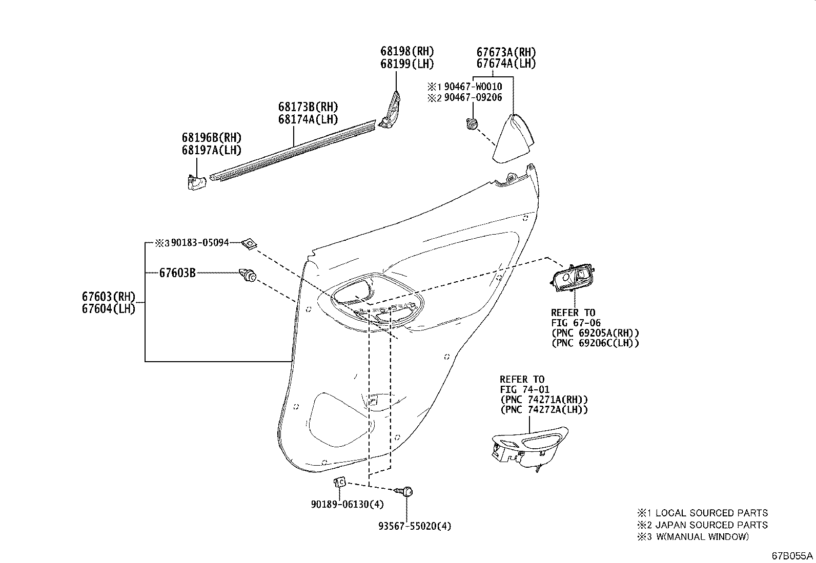 67871-K0010 WEATHERSTRIP, REAR DOOR, RH product image