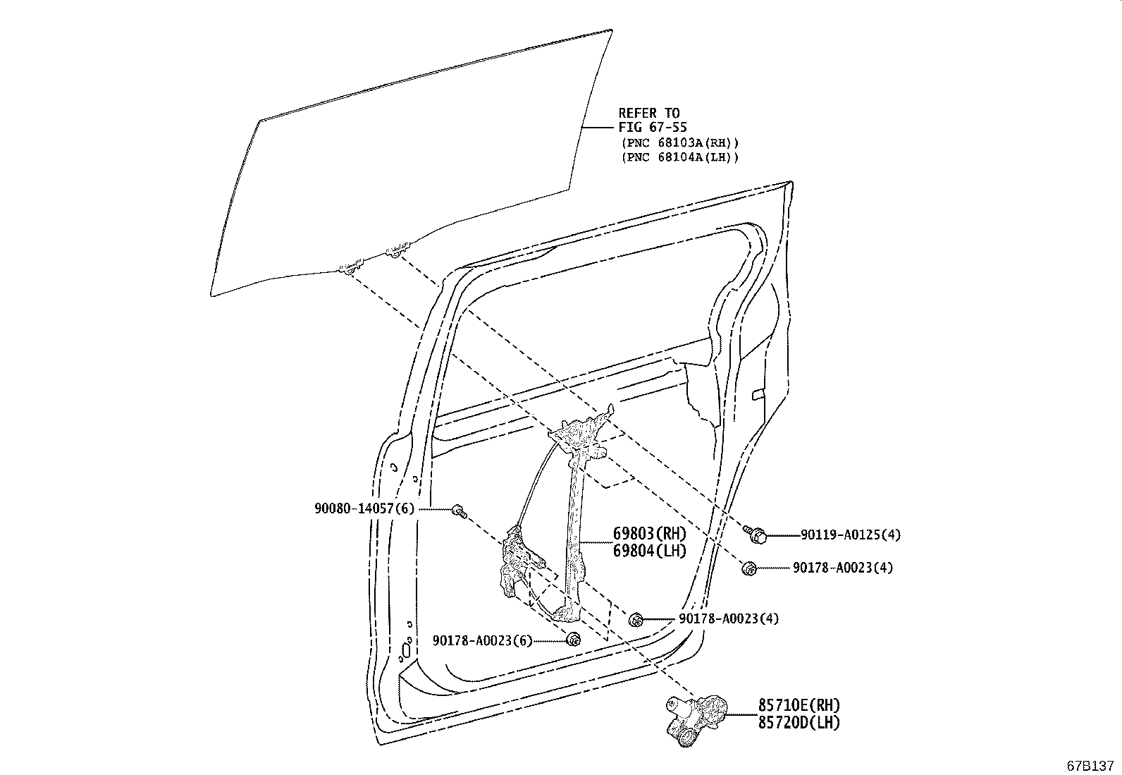 85710-08070 MOTOR ASSY, POWER WINDOW REGULATOR, RH product image