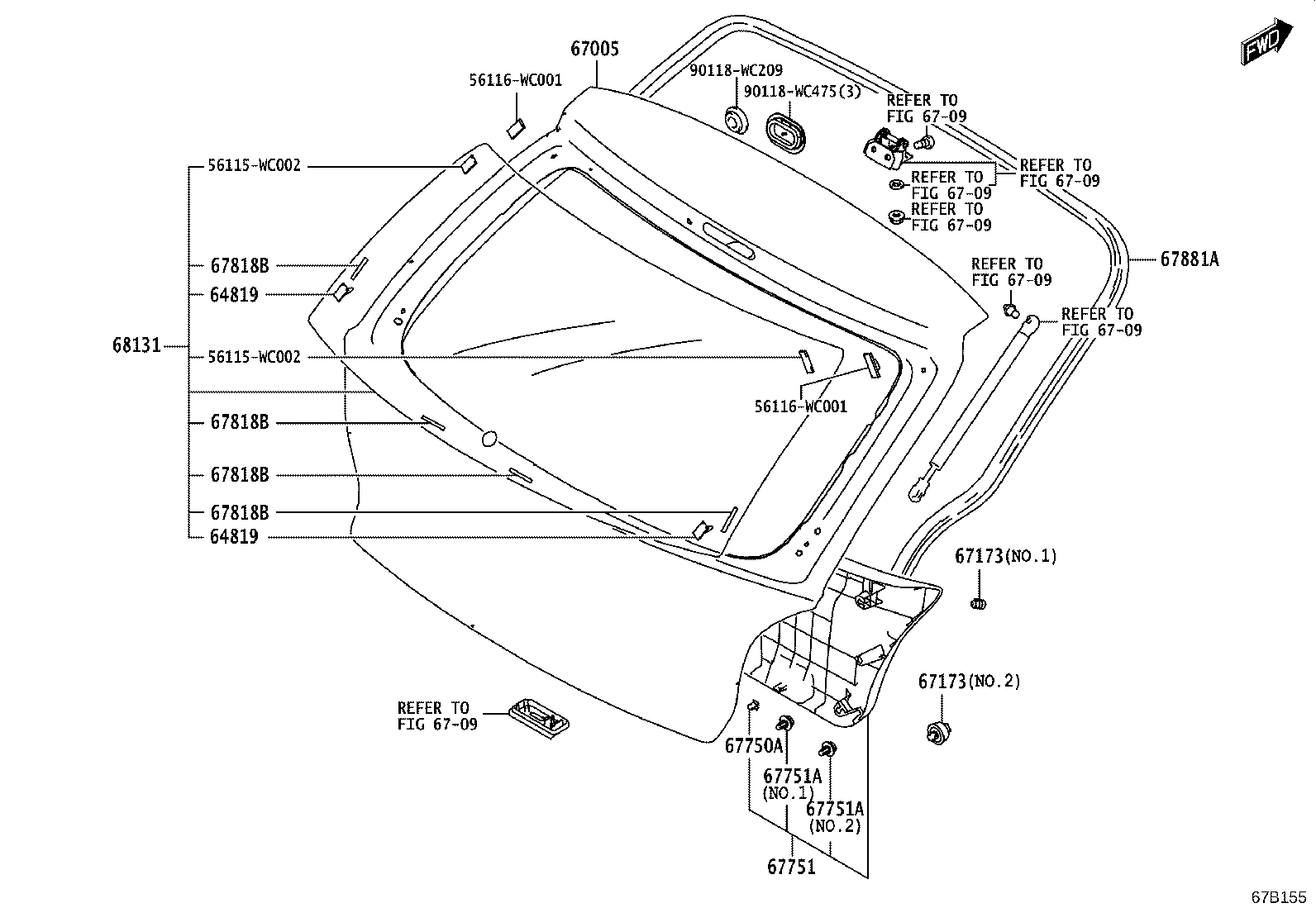 67005-WC005 PANEL SUB-ASSY, BACK DOOR product image
