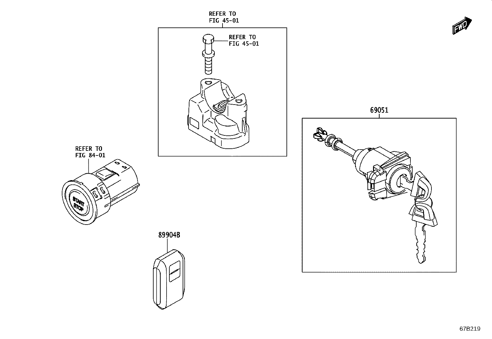 69005-WC005 CYLINDER & KEY SET, DOOR LOCK, RH product image
