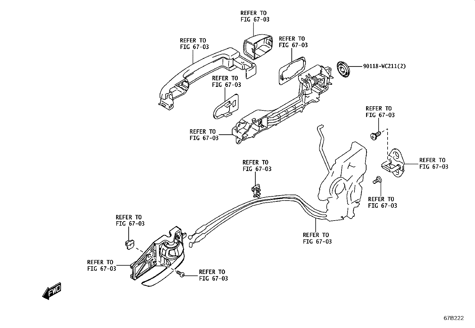 67404-WC002 FRAME SUB-ASSY, FRONT DOOR, REAR LOWER LH product image
