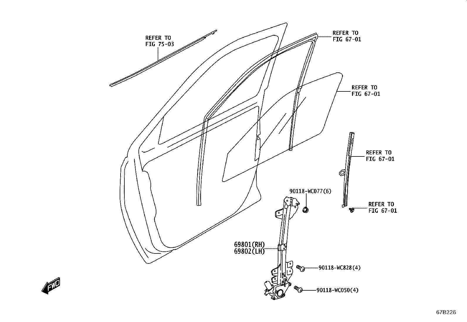 69802-WC004 REGULATOR SUB-ASSY, FRONT DOOR WINDOW, LH product image