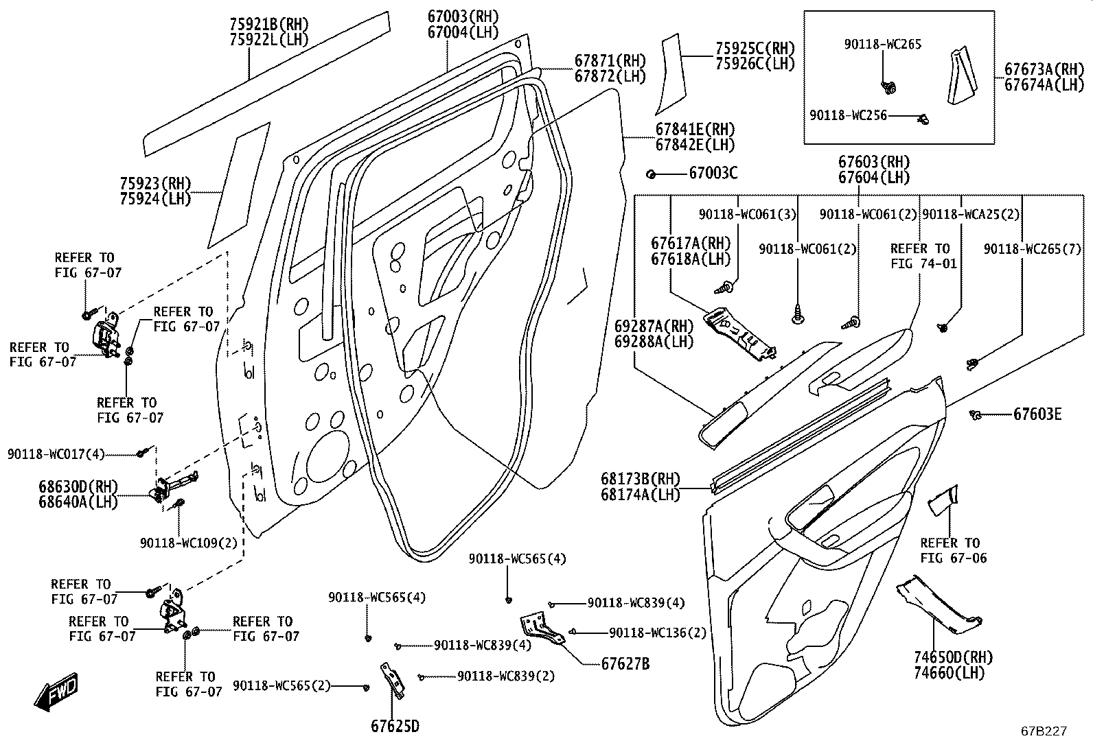 67003-WC003 PANEL SUB-ASSY, REAR DOOR, RH product image