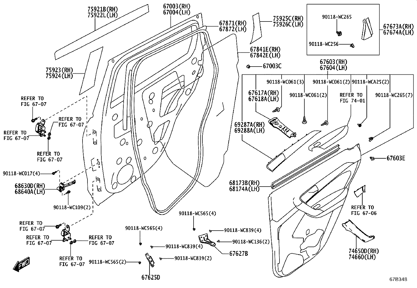 67841-WC003 COVER, REAR DOOR SERVICE HOLE, RH product image
