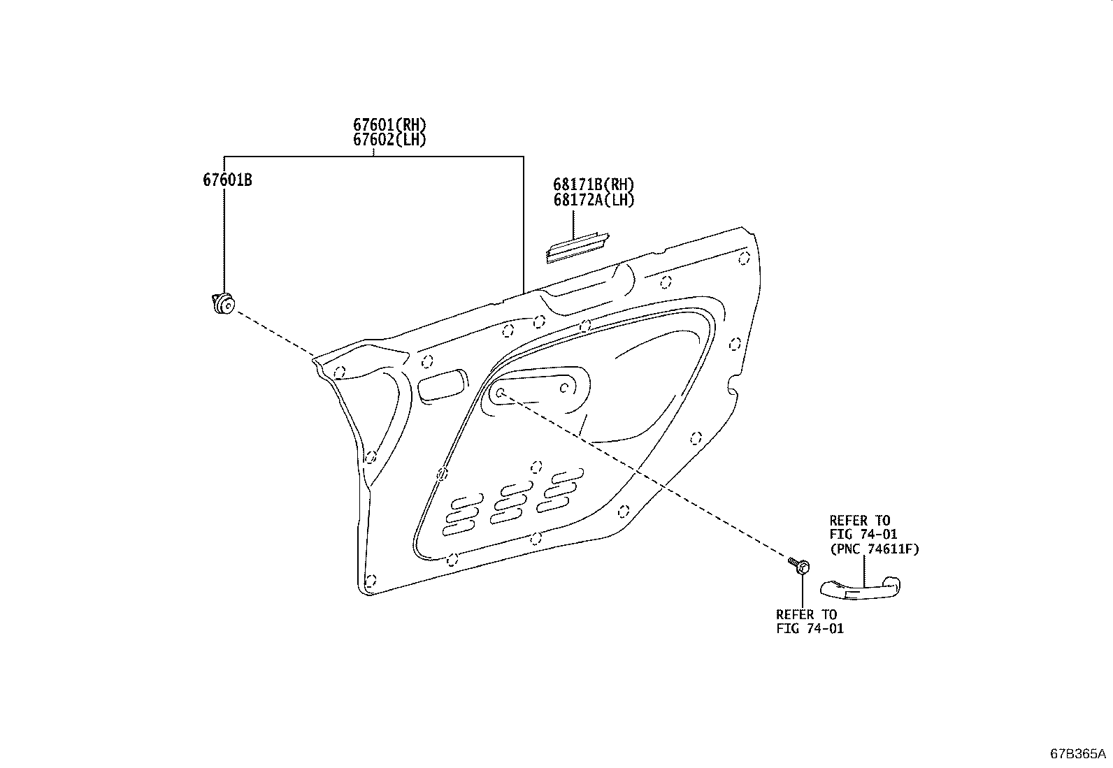 67404-55010 FRAME SUB-ASSY, FRONT DOOR, REAR LOWER LH product image