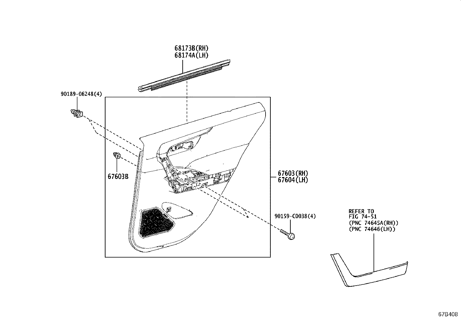 67640-0R220-C4 BOARD SUB-ASSY, REAR DOOR TRIM, LH product image