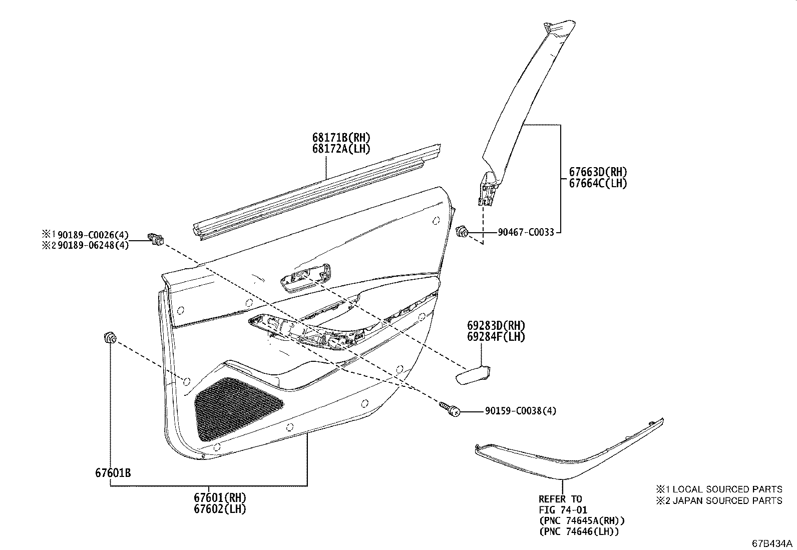 67620-0Z520-C7 BOARD SUB-ASSY, FRONT DOOR TRIM, LH product image