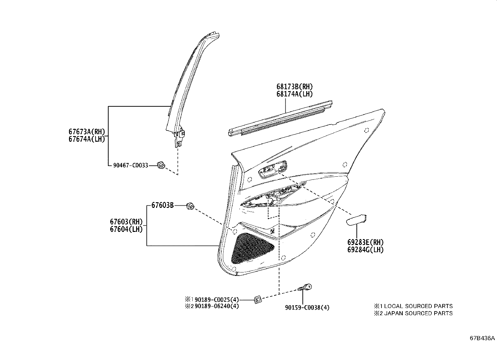 67004-02680 PANEL SUB-ASSY, REAR DOOR, LH product image